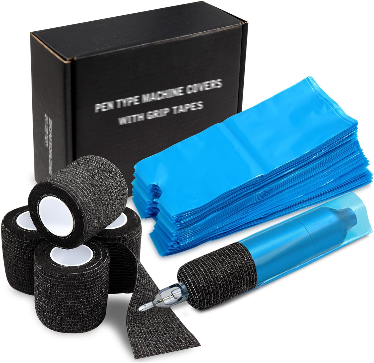 200Pcs Tattoo Machine Covers Clear 7.5X2.7 Inch Tattoo Pen Covers Large Machine Bags Sleeves for Tattoo Machine Accessories, Kits & Supplies