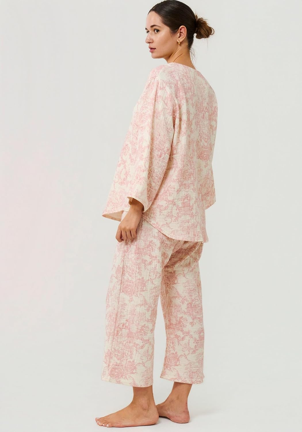 NOTHING FITS but Muslin Gauze Nursing Set, Postpartum Nursing Pajamas Set, Soft Pjs Sleepwear Maternity Loungewear