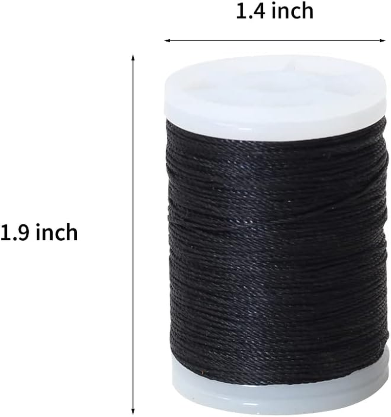 SOPOGER Archery Bow String Serving Thread 131 Yard Bow Serving String Material Durable Nylon Peep Sight Nock Bowstring Thread for Compound/Recurve Bow (White-Black) - Black image number 5