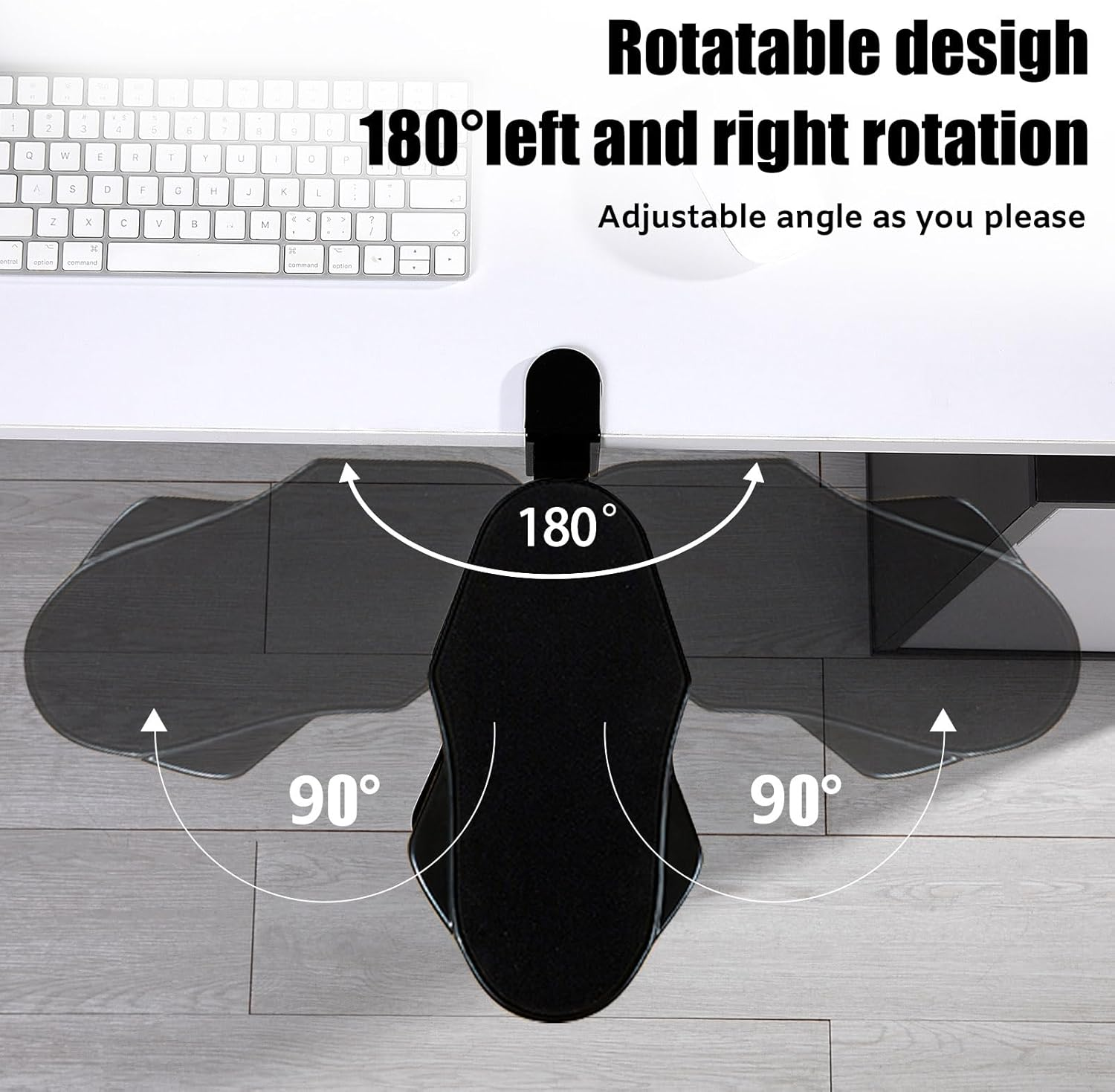 Hovadova Computer Arm Rest for Desk, 180&deg; Adjustable Rotating Desk Extender Tray, 90&deg; Foldable Elbow Arm Support, Ergonomic Desk Arm Wrist Rest Shelf for Home and Office image number 1