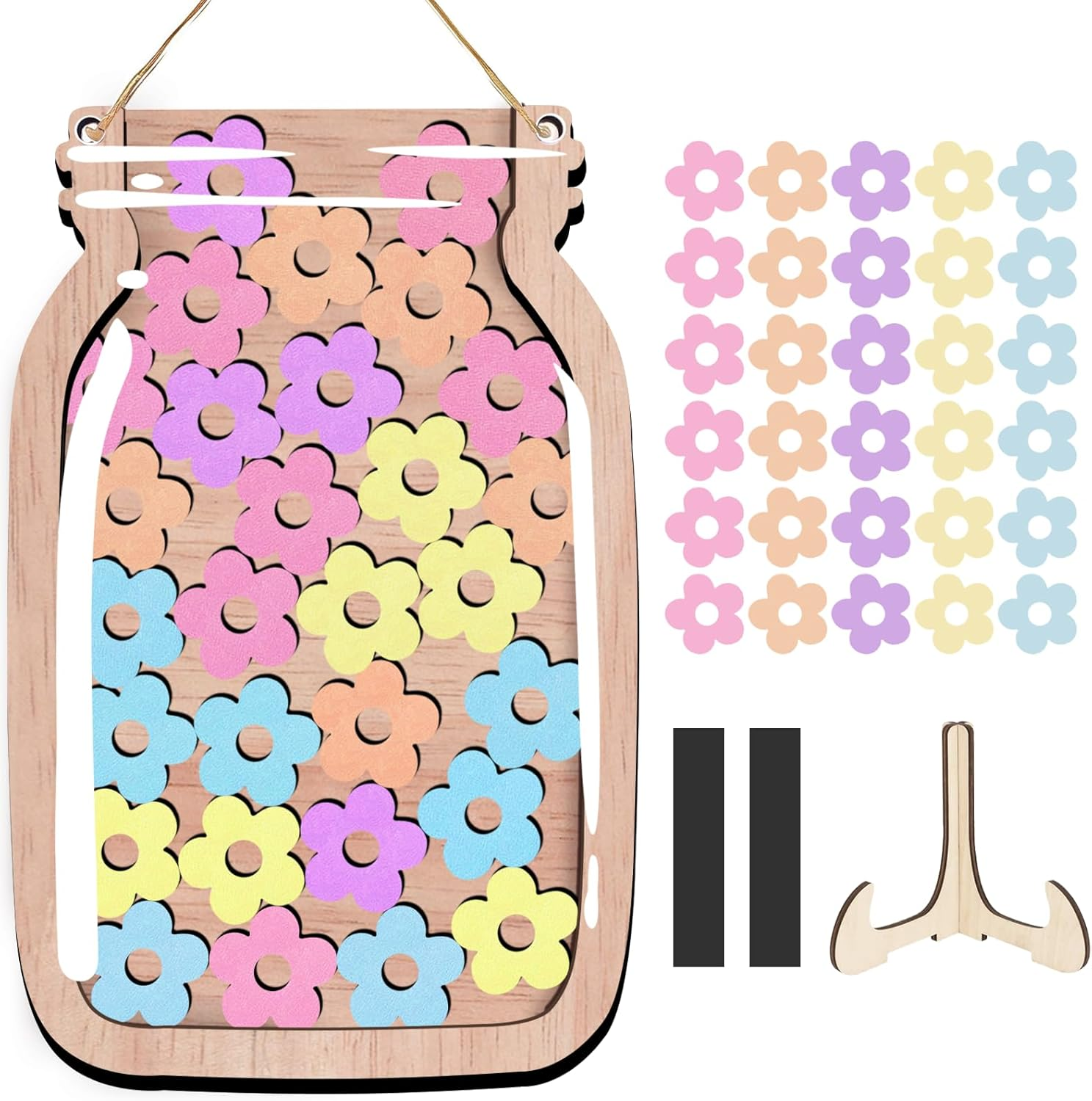 Reward Glass Magnetic Reward System Children'S Reward System Primary School Teacher Supplies Reward Glass with Wooden Holder and 20 Stars, 14.5 X 21 Cm Reward Glass Classroom for Good