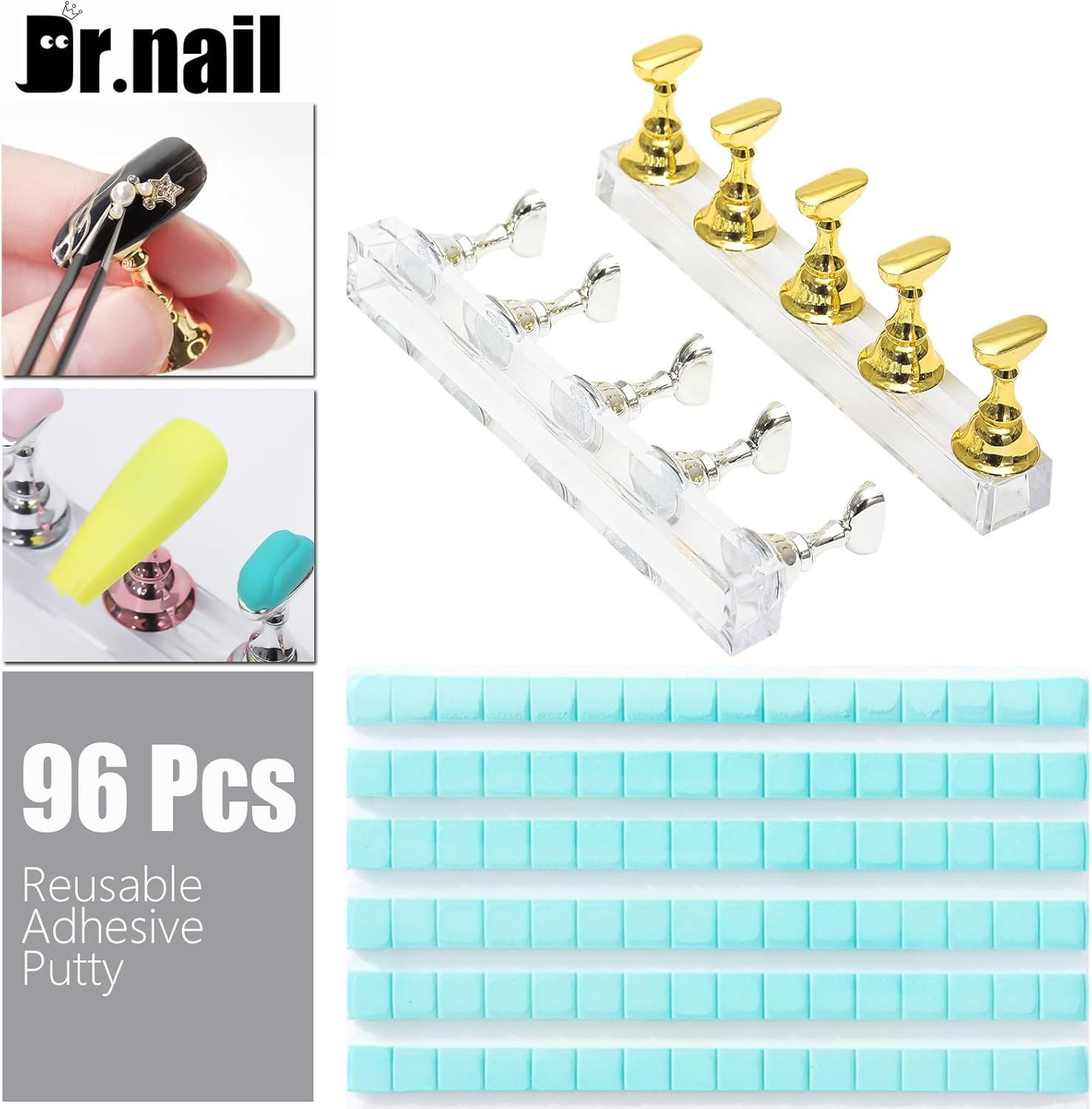 Nail Art Brushes and Tools Set&ndash; 15 Pcs Nail Art Brushes, 5 Pcs Dual-Ended Nail Dotting & Sculpture Pens, 2 Set Nail Holder for Painting Nails with Reusable Adhesive Putty, Nail File, Nail Design Tools image number 4