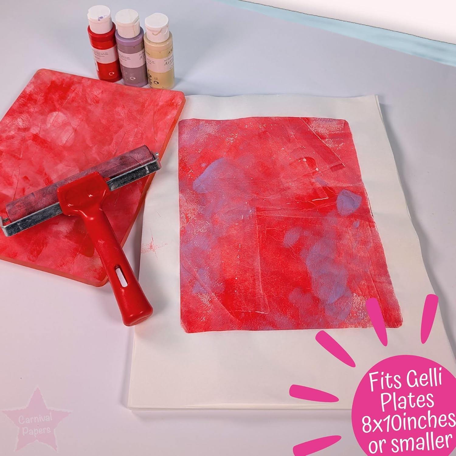 Carnival Papers Wet Strength Tissue Paper Small Sheets Oversize A4 Great for Gelli Printing, Mixed Media Crafts, Clay Tracing Super Strong White Tissue Paper image number 5