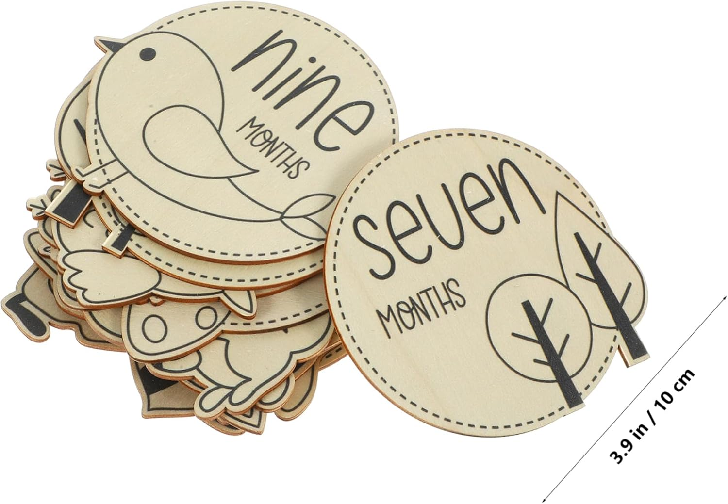 12Pcs Monthly Milestone Discs for Growth Animal Themed Milestone Cards for Newborn Photo Props Present for Parents image number 5