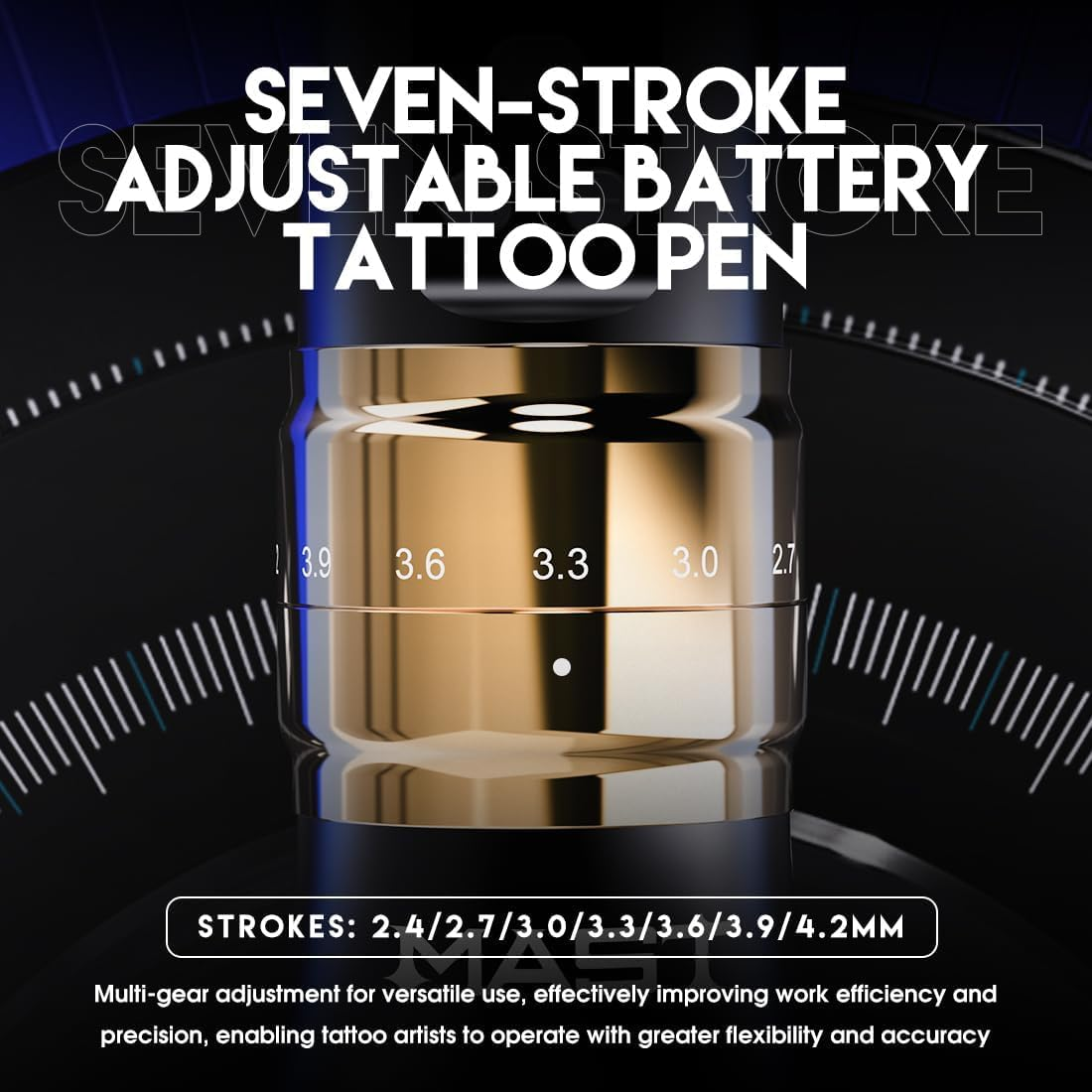 Mast Fold2 Pro Cordless Tattoo Machine, Rotary Tattoo Gun Pen, 2 Grips 40Mm & 44Mm, Mcore-C1 Powerful Motor, 7 Strokes Length image number 1