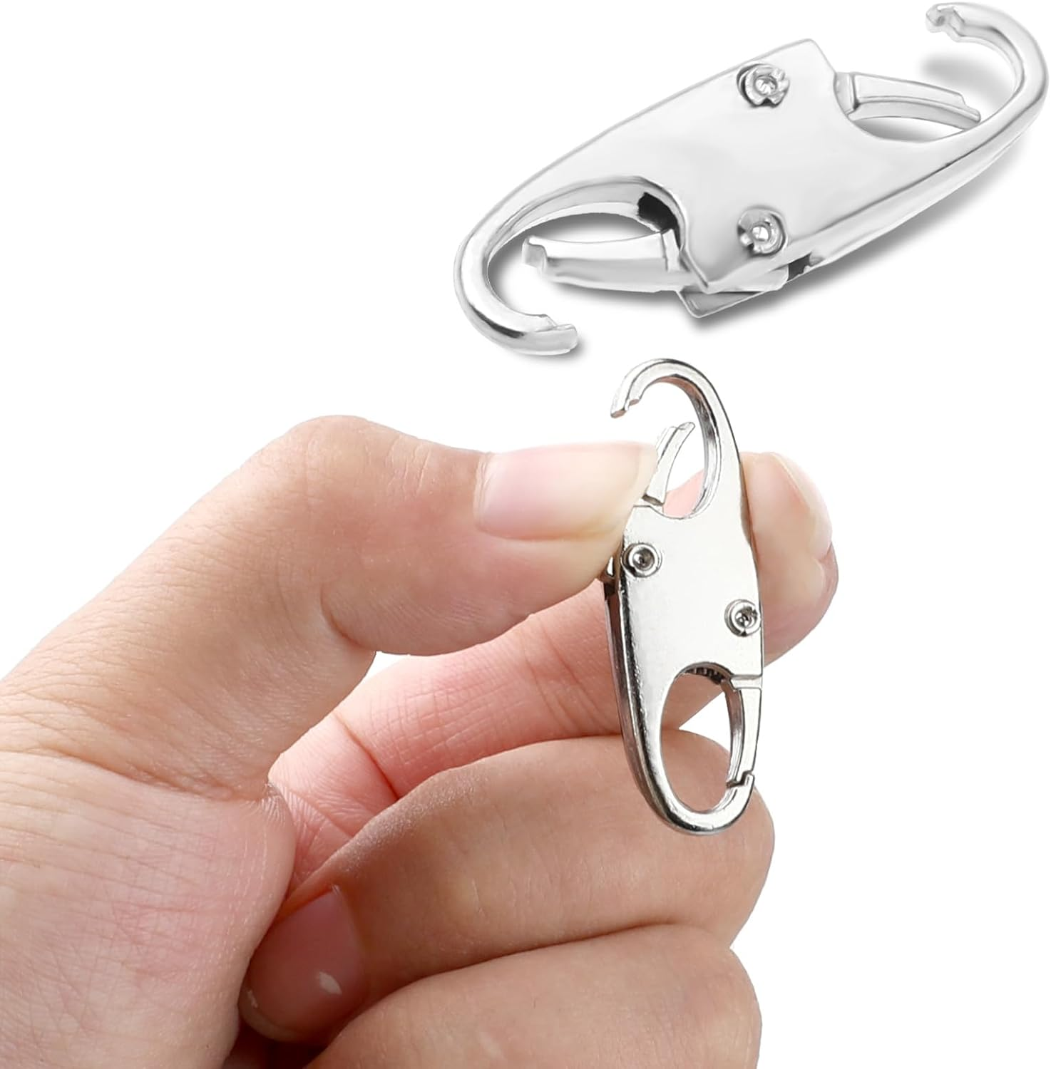 Anti-Theft Zipper Clips, 6-Pack S-Shaped Carabiner Locks with Mini Snap Hooks for Backpacks, Camping, Fishing, Travel, and Outdoor Sports, Black & Silver & Gray, Fashion image number 4