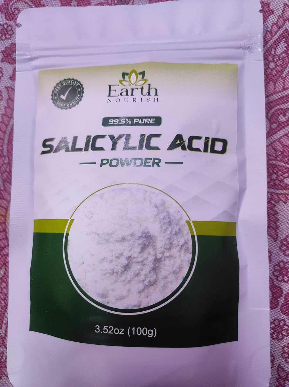 Earth Nourish Salicylic Acid Powder -100G / 3.52 Oz | Pure Original Ingredients with No Adulterants, Cosmetic Grade for DIY Skin Care & Industrial Use image number 2