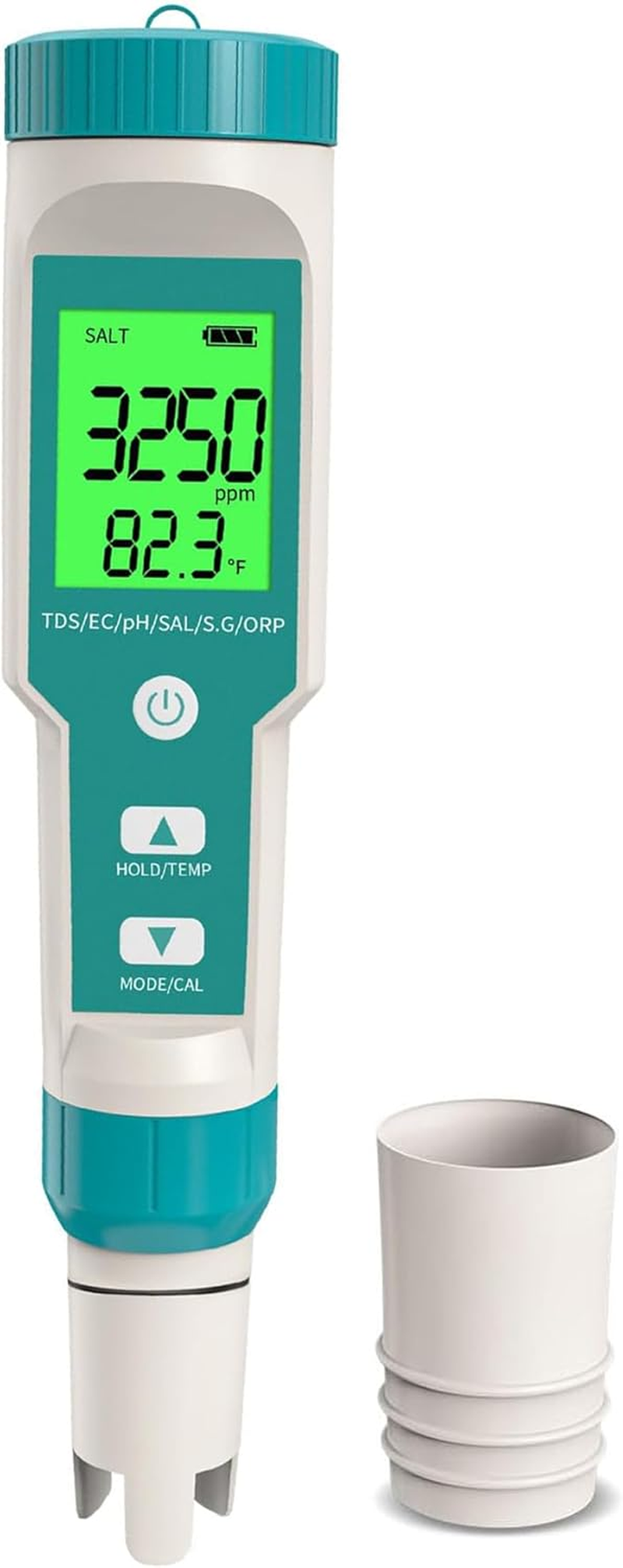 Ph Meter, 7 In-1 Ph/Tds/Ec/Orp/S.G/Salinity/Temp Meter, Digital Ph Tester with LCD Backlight Waterproof High Accuracy for Drinking Water, Hydroponics, Spas, Swimming Pool and Aquarium image number 2