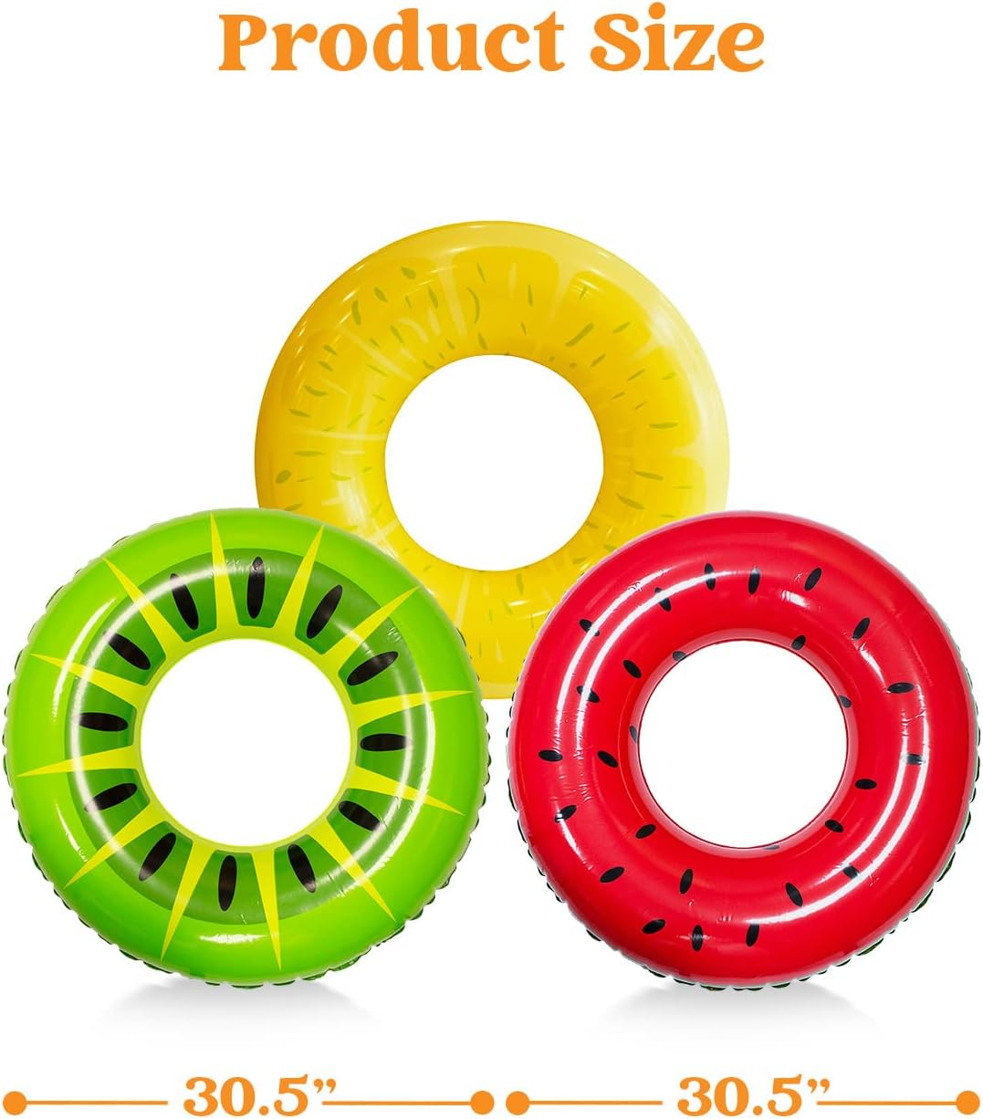 JOYIN Inflatable Swim Tube Raft (3 Pack), Pool Toys for Swimming Pool Party Decorations