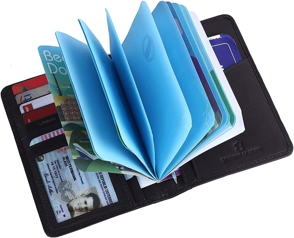 URBAN HYDE Genuine Leather RFID Blocking Passport Holder Cover Case Travel Wallet, Brown, One Size, Rfid Wallet - Brown image number 3