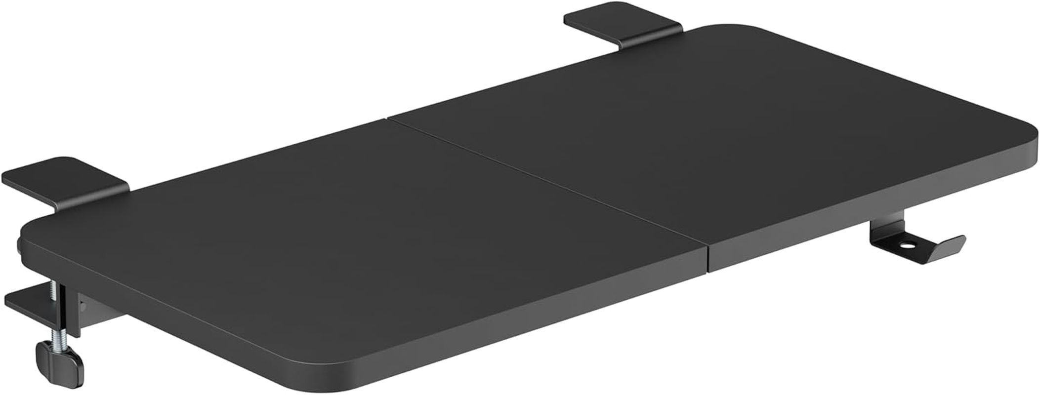 Officeozone Desk Extension Tray with Storage Holders, Heavy-Duty Clamp,Matte Black, Expand Workspace with Laptop & Headphone Holders image number 5