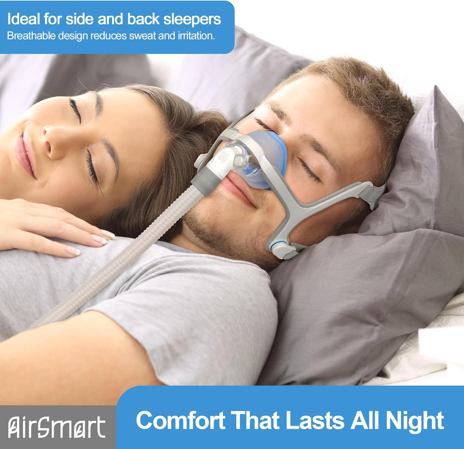 2 PCS Replacement Nasal Cushion (M) Compatible with Airtouch N20 & Airfit N20, Upgraded Blue Memory Foam for Soft Fit & Comfort, Great Value CPAP Nasal Pillow for N20 Supplied by Airsmart, Medium image number 4