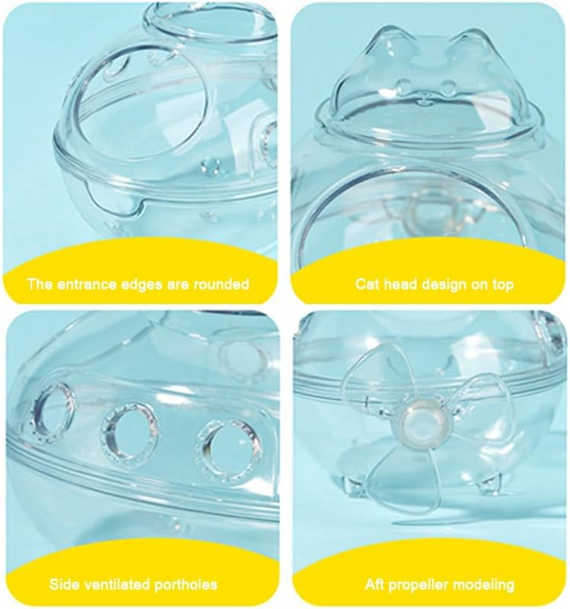 Hamster Bathtub,Transparent Sand Bath Box for Small Pets, Cute Hamster Bathroom & Sleep Pad Nest, Durable Cage Accessory for Hamsters & Small Animals (M) image number 5