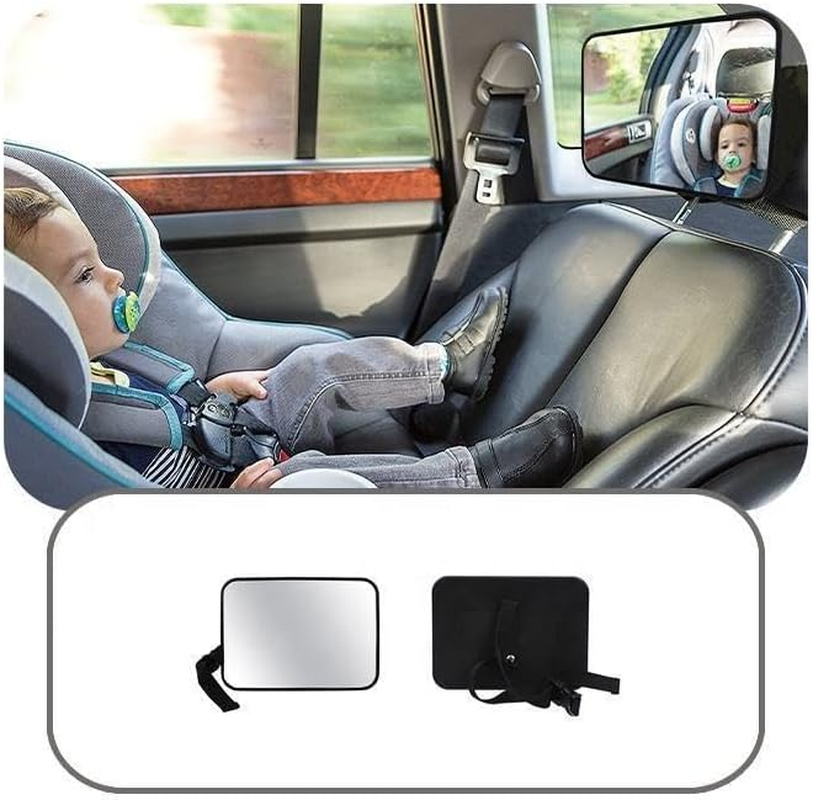 Baby Car Mirror, Safety Car Seat Mirror for Rear Facing Infant, Clear Wide View, 360&deg;Rotation, Easily Observe the Baby Move, Secure, Shatterproof, Crash Tested and Certified (Black) image number 1