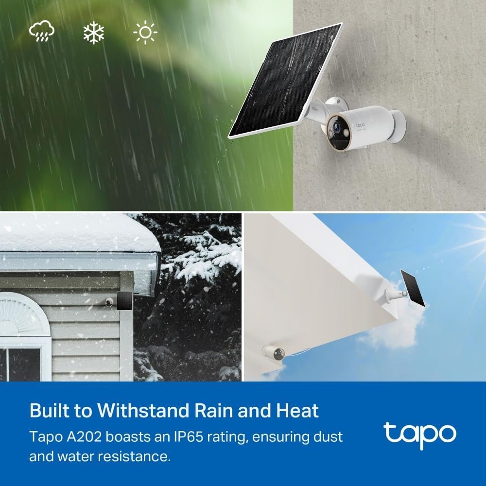 Tp-Link Tapo Solar Panel, Standalone Mounting Bracket, Flexible Installation Options, Non-Stop Power Supply, Angle Adjustment, 4M Charging Cable, IP65, Compatible with Tapo Battery Camera (Tapo A202) image number 4
