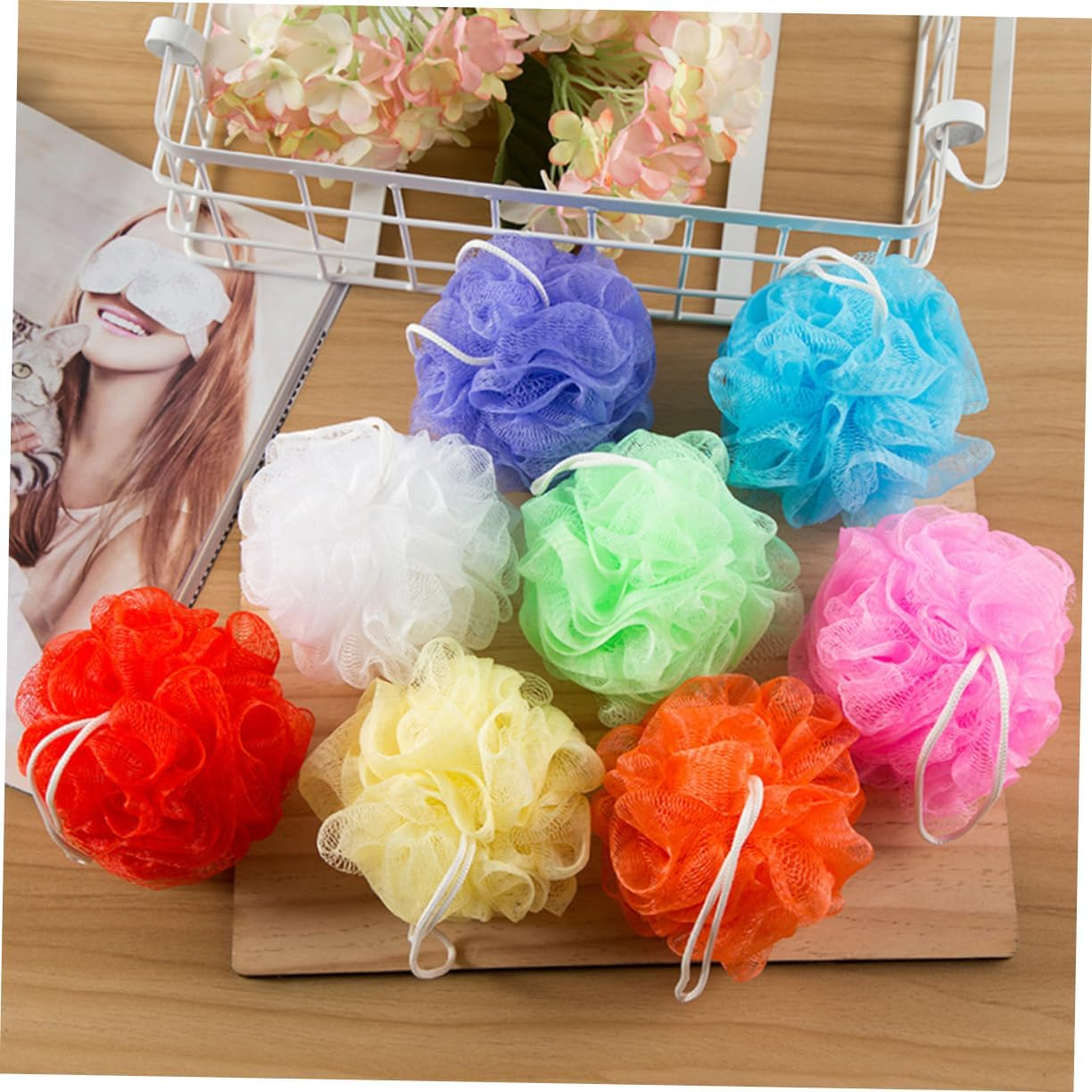 BELLIFFY 16Pcs Soft Mesh Bath Solid Shower Sponges for Gentle Exfoliation and Lathering Comfortable Bath Scrubber for Skin Types for Daily Body Wash