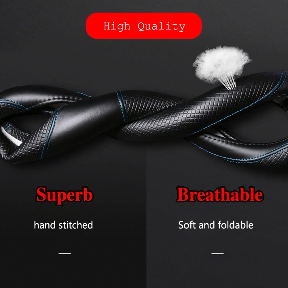 Car Steering Wheel Cover, Steering Wheel Cover for Men and Women, 15 Inch Microfiber Leather Auto Steering Wheel C Over, PU Leather Car Steering Wheel Cover Fit for Most Cars, Suvs, Trucks image number 2
