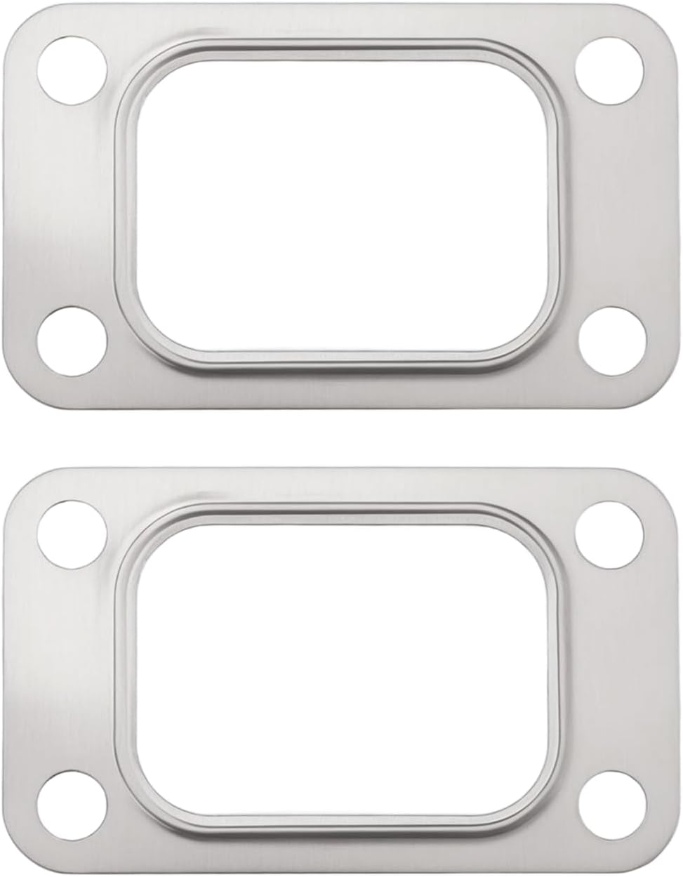 SG Store 2Pcs 4 Holes Turbo Inlet Manifold Gasket Stainless Steel Flange Gasket T3 Metal Gt30 Gt35 T35 T38 Compatible with Garrett T3 Turbocharger Turbo Manifold