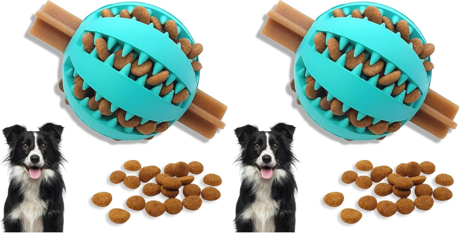 Mumoo Bear Treat Dispenser Dog Toy Ball | Interactive Dog Toys for Boredom | Dog Puzzle Toy | Stimulation Toy (Small 7Cm/2.75In, Blue, 1 Pack) - Pack Of 2