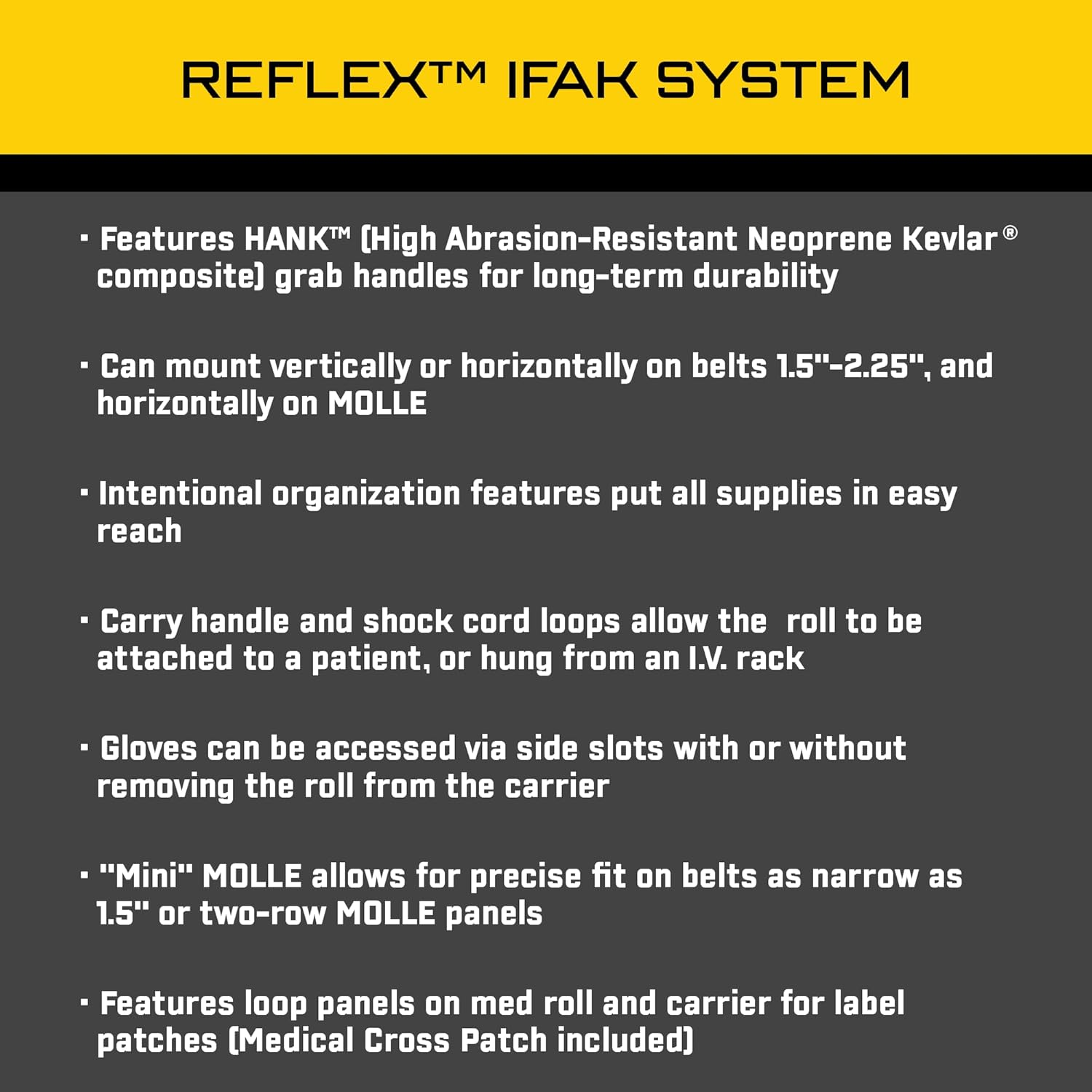 High Speed Gear Reflex IFAK System | Roll and Carrier | Medical Supply Holder (Black) image number 3