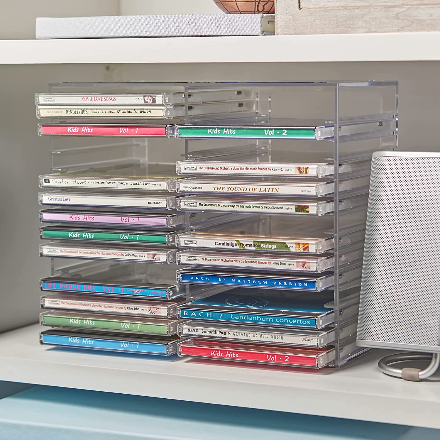 Stackable Clear Plastic CD Holder - Holds 30 Standard CD Jewel Cases image number 2