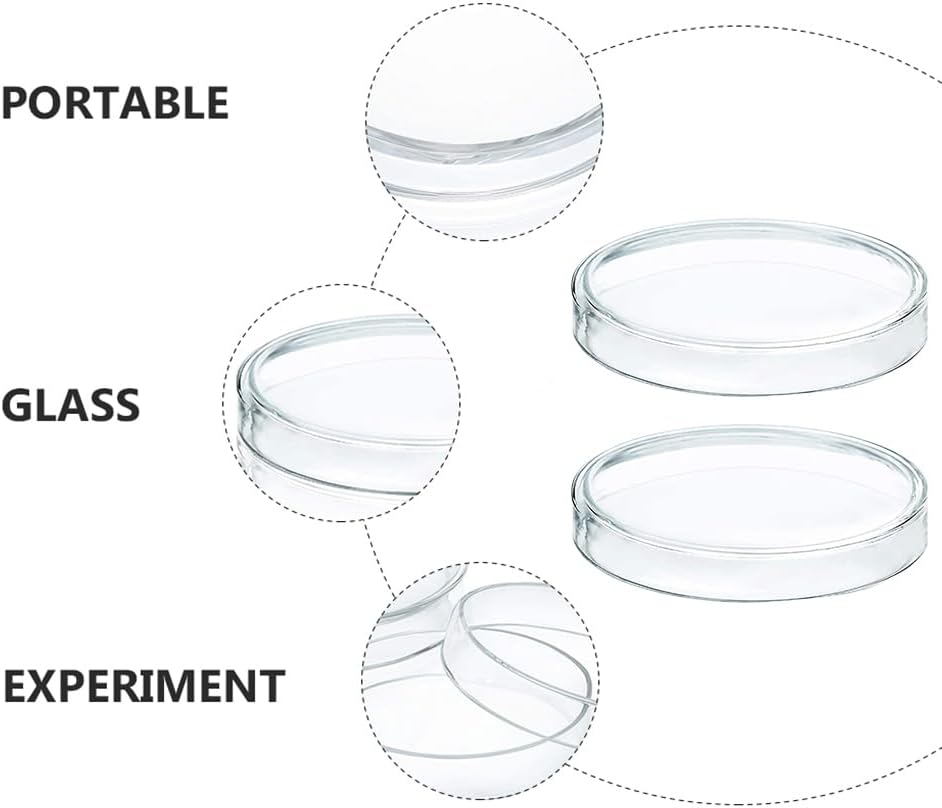 ULTECHNOVO 4Pcs High Borosilicate Glass Petri Dishes Professional Laboratory Petri Plates for Scientific Research Education and Experiments Heat Resistant and Easy to Clean image number 6