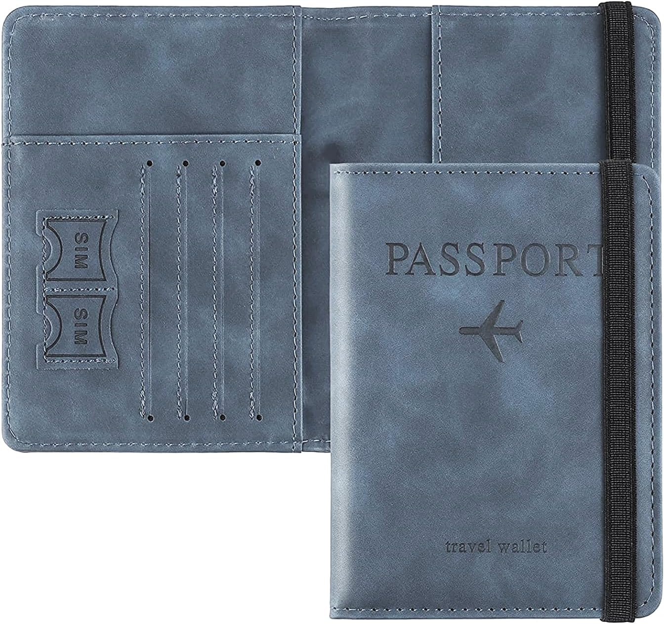 House of Quirk Luggage Tag and Passport Protector Set, Plane Pouch Passport Suitcase Identification Leather Tag Luggage Tags for Children School Bag (Brown)