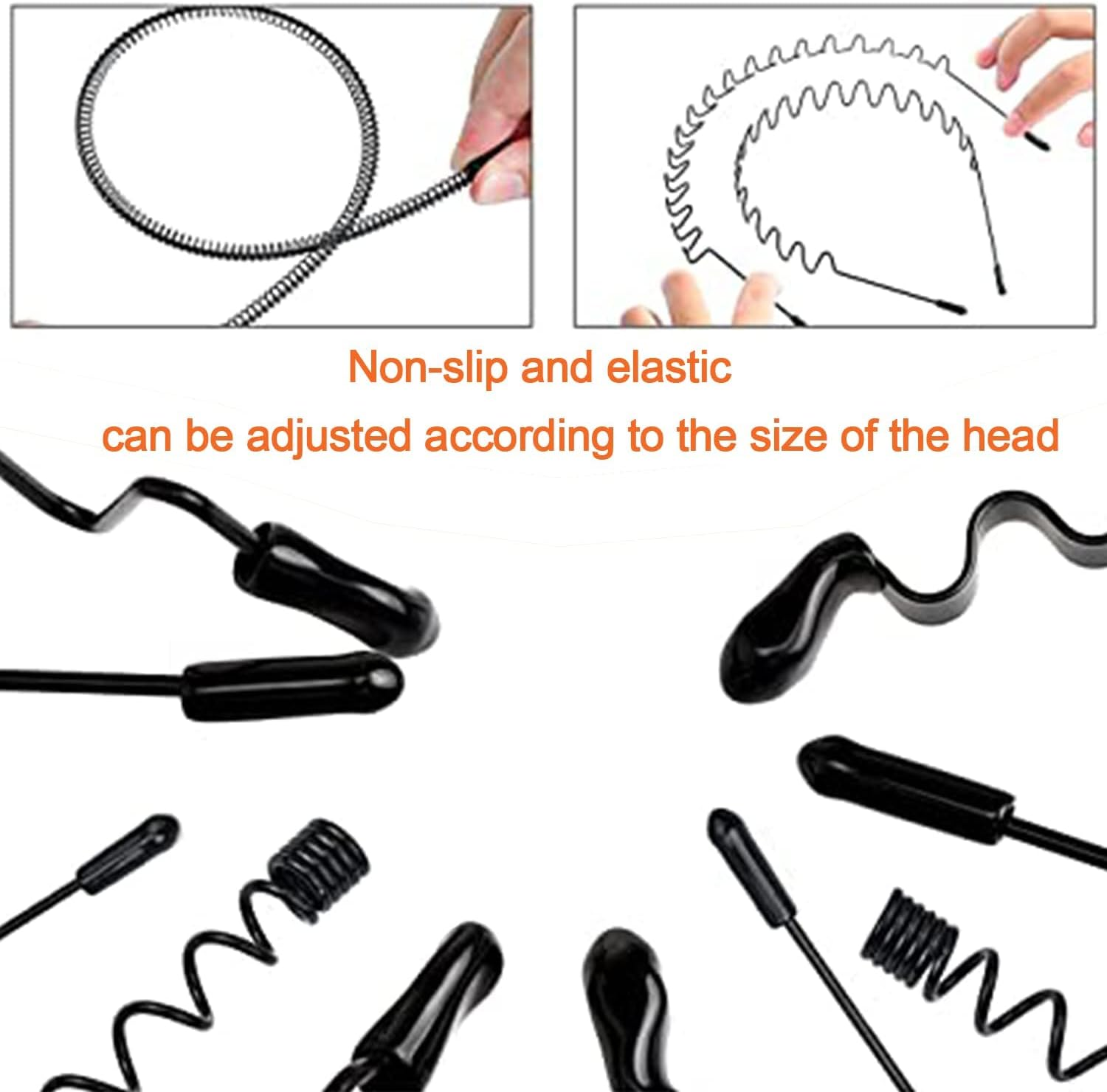 KELUBATU Mens Hair Band Sports Hair Bands Men, Non-Slip Sports Fashion Headband, Metal Hair Band Men, Hair Hoop Outdoor Sports, Weddings and Daily Wear (6 Pcs) image number 5