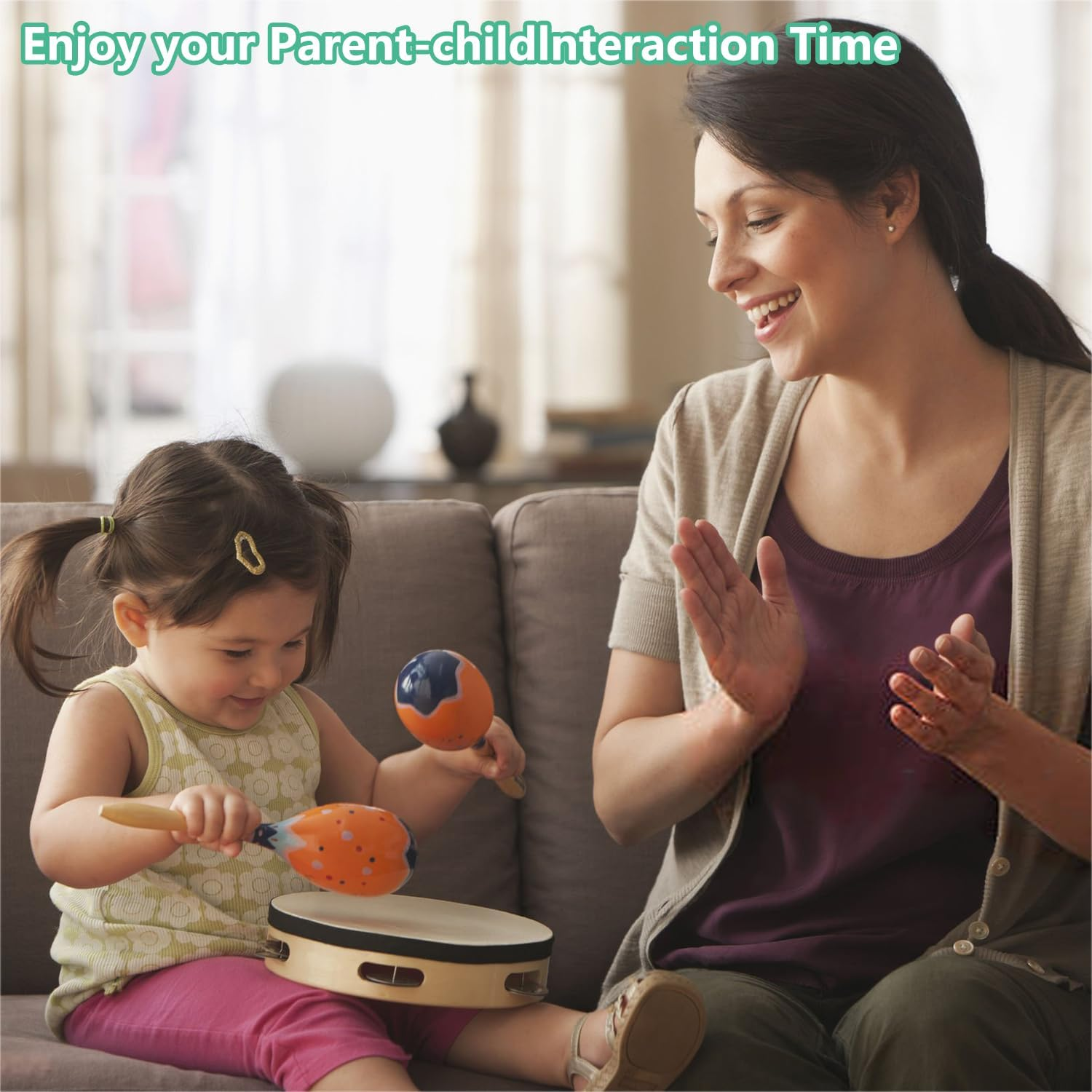 Toddler Musical Instruments International Natural Wooden Percussion Instruments Toy for Kids Preschool Educational, Musical Toys Set for Boys and Girls with Storage Bag image number 1