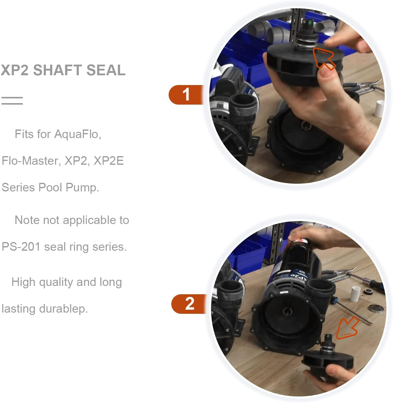 MEFONKOU Ozone/Salt Shaft Seal & O-Ring Rebuild Kit for Aquaflo, Flo-Master, PS-200, XP2, XP2E Series Pool Pump