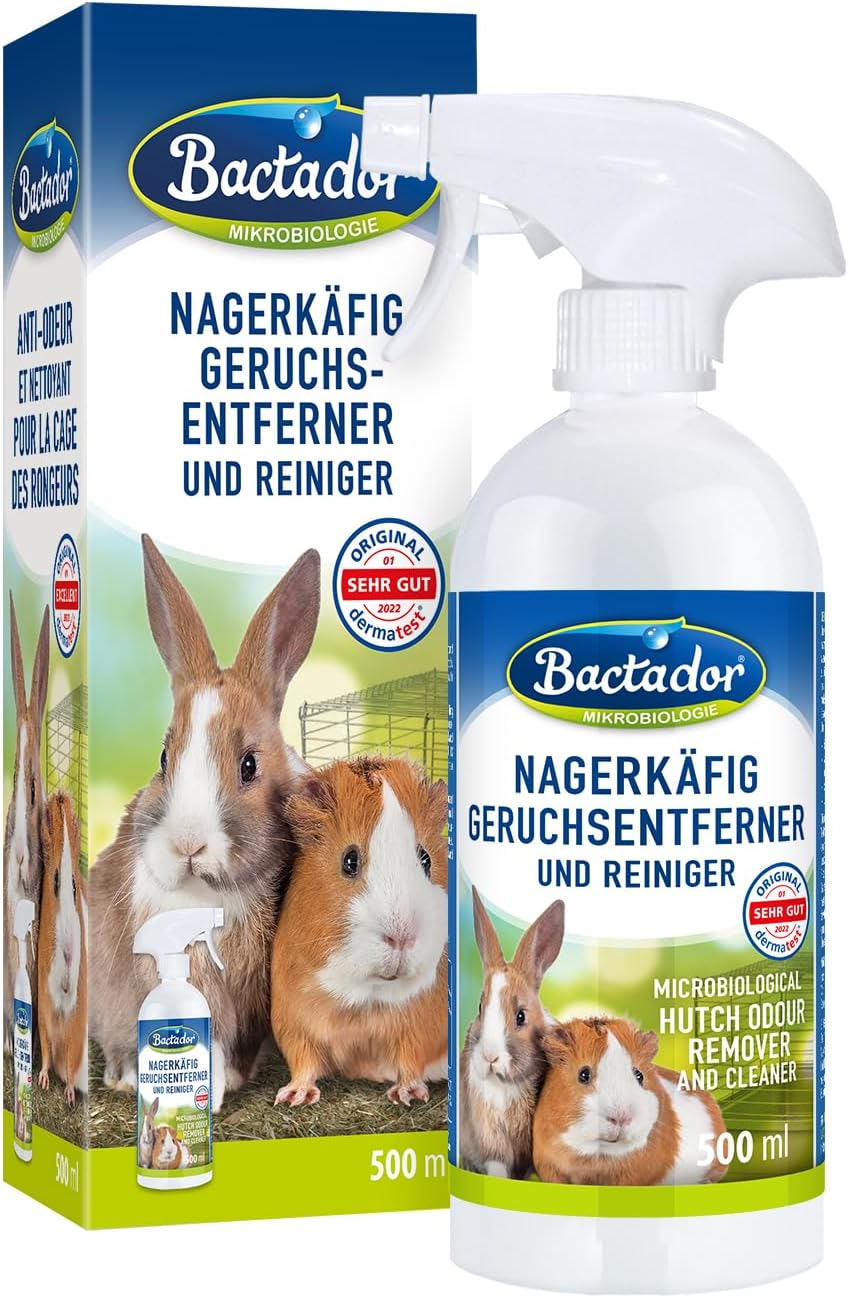 Bactador Rodent Cage Odour Remover and Cleaner Spray 500Ml - against Faeces, Urine and Animal Odours - Microbiological Enzyme Cleaner - Pore-Deep Cleaning in the Rodent Environment image number 5