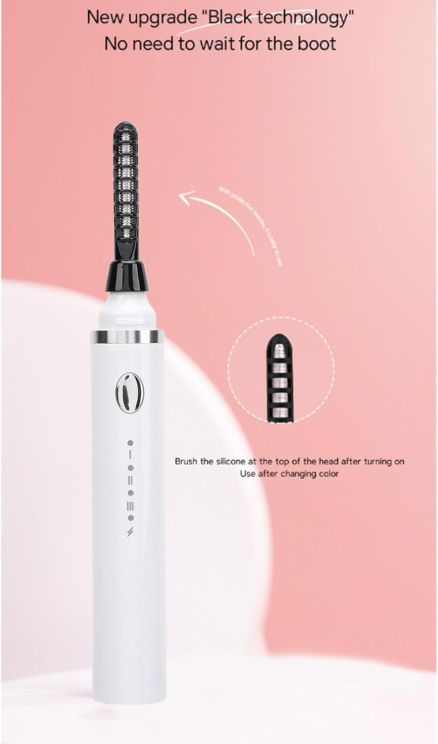 Bewinner Electric Heated Eyelash Curler - Rechargeable Mini Eyelash Curler with Smart Temperature Controlled, Compact Heated Lash Curler for Quick Heating Curling (White) image number 5