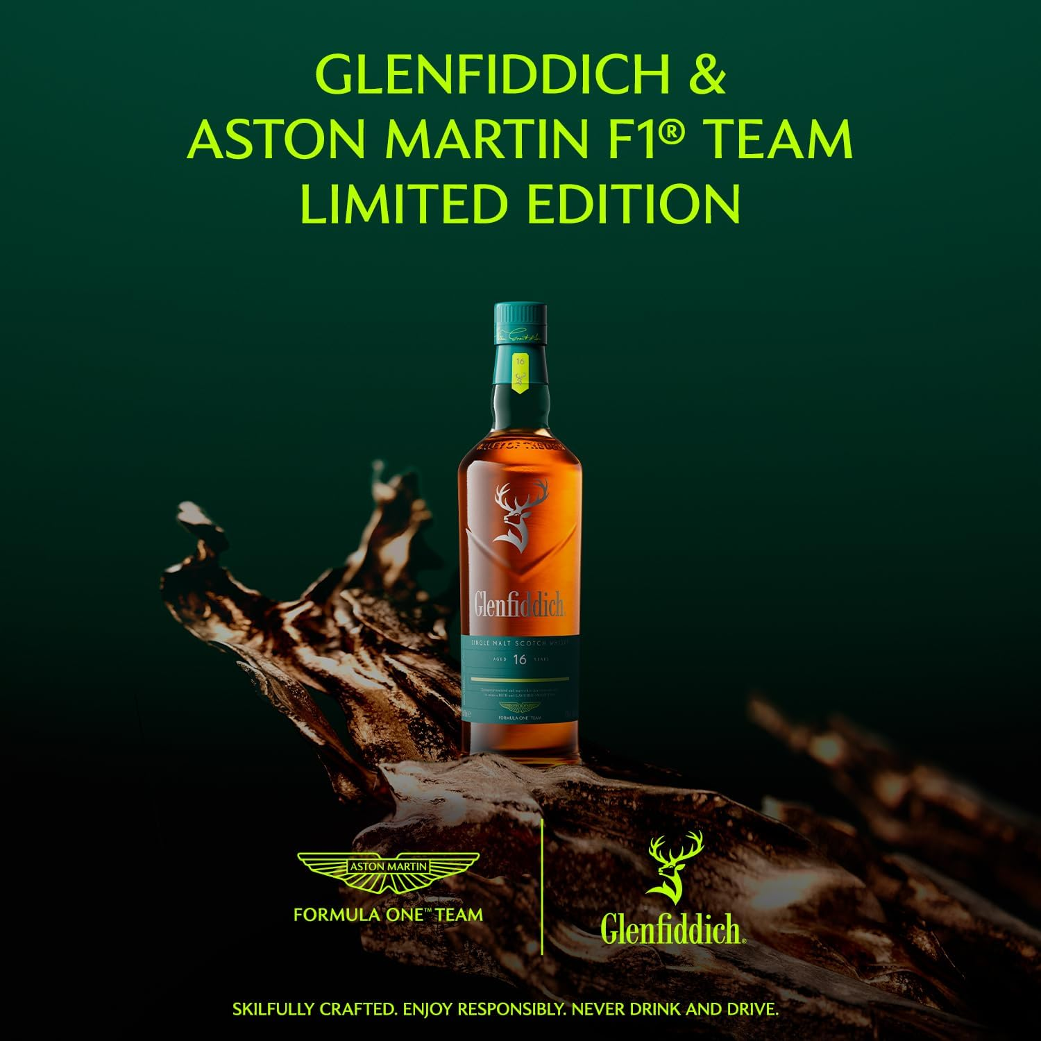 GLENFIDDICH 16 Year Old Single Malt Scotch Whisky &ndash; Limited Edition &ndash; Rich & Layered Sweetness &ndash; Matured & Married in American Oak Casks &ndash; in Partnership with Aston Martin F1&reg; Team &ndash; 43% ABV &ndash; 750Ml image number 5