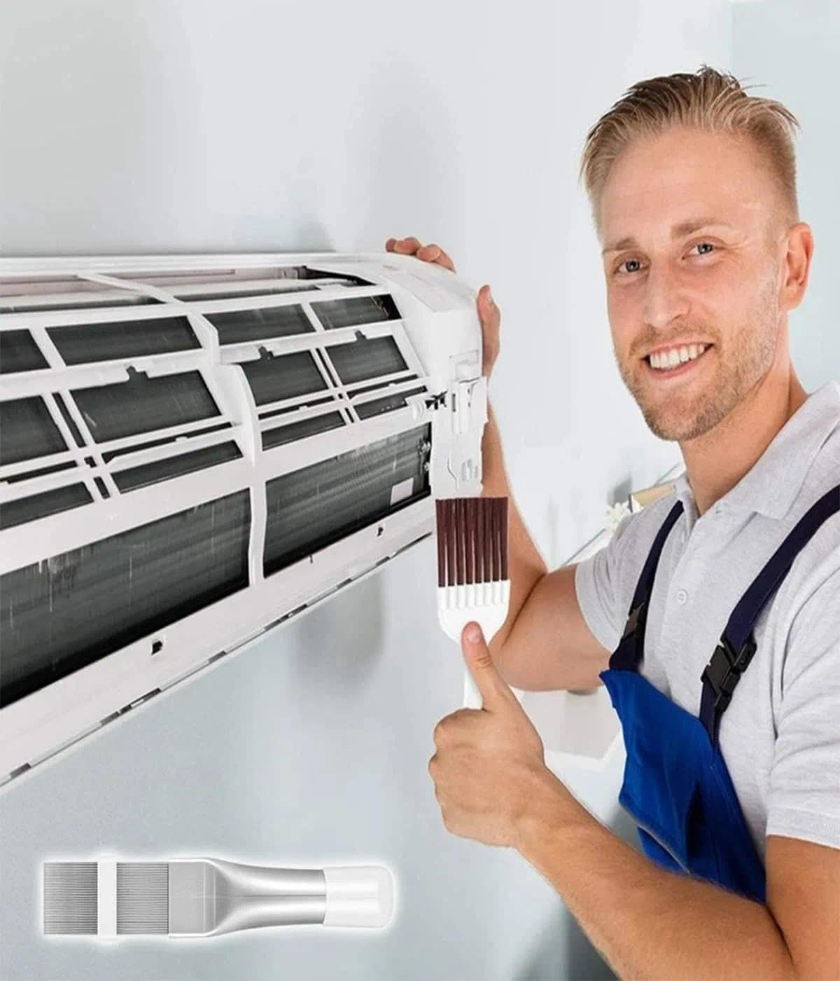 Cleaner Coil Brush for Air Conditioner Cleaning Kit, Stainless Steel Fin Comb and Condenser Cleaning Tool 2-Piece Set - Ermaoo image number 1