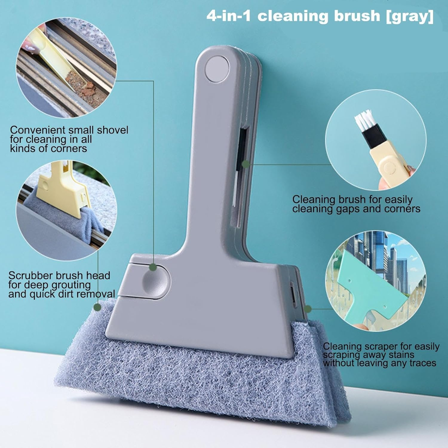 Window Rail Cleaning Tools, Window Groove Cleaning Brush - Multifunctional Window Rail Cleaner | Window Sill Cleaner, Sliding Door Rail Cleaner, Joint Cleaning Brush