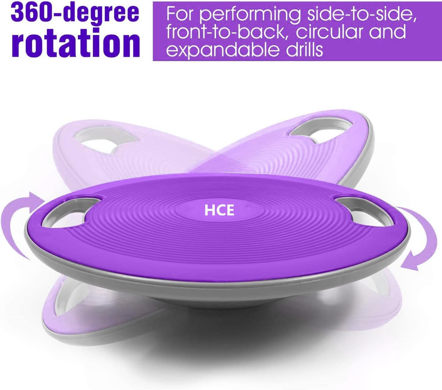 HCE Wobble Balance Board, Plastic Balance Trainer Board Wobble Board with Handles Core Trainer for Standing Desk, Core Training, Home Gym Workout image number 3