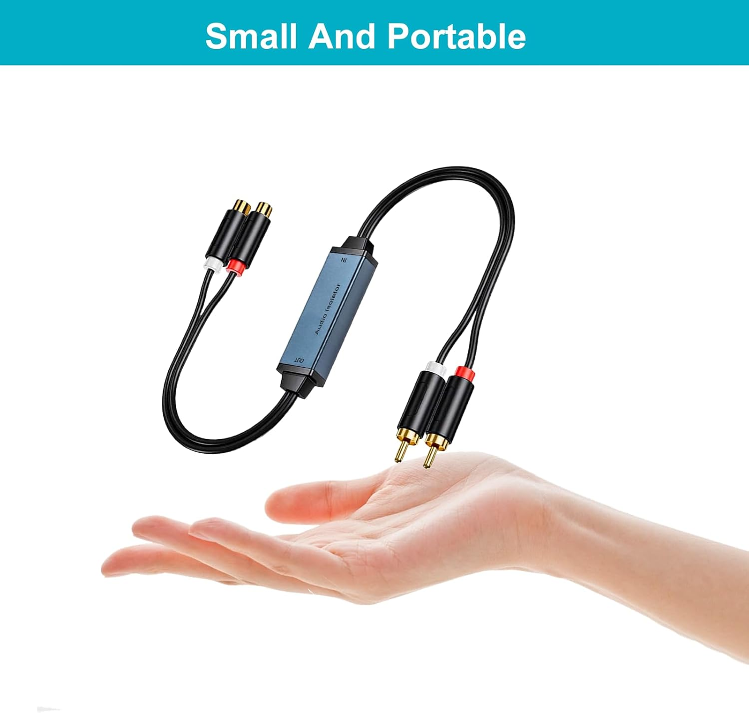 Danfetsoy Ground Loop Noise Isolator RCA, Gold Coating RCA Connectors Aluminum Shell Audio Eliminating Humming Noise for Car and Home Using in Different Situations image number 6