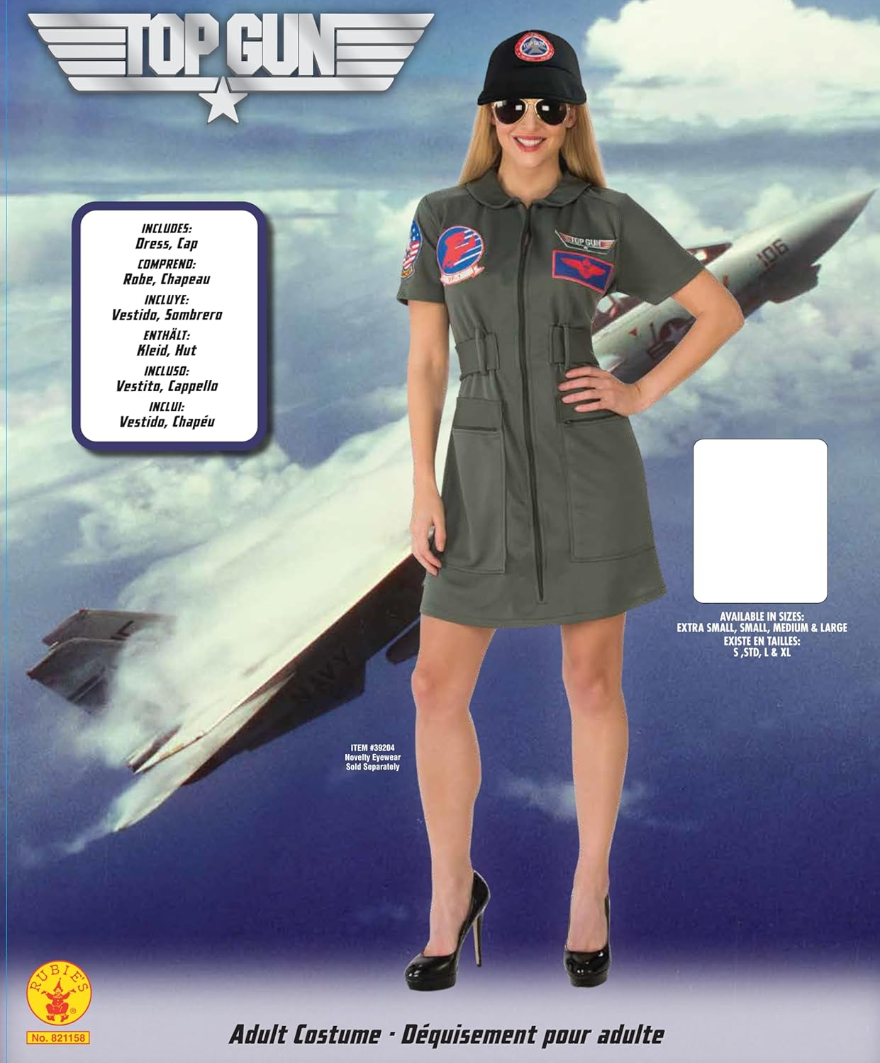Rubie'S Costume Co Adult Top Gun Female Costume, as Shown, Medium