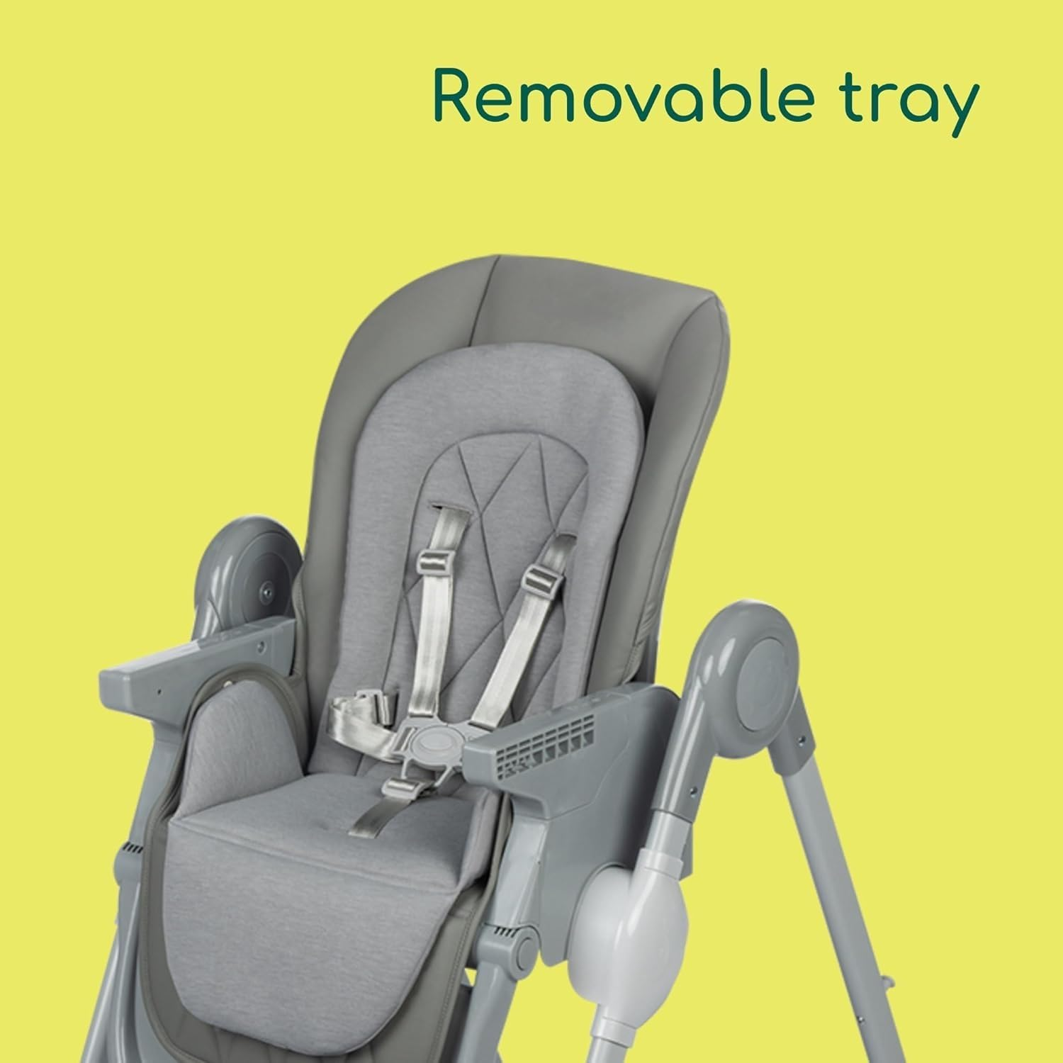 Mother&rsquo;S Choice Strand Hi-Lo Highchair (Mineral Grey)&ndash; Adjustable Recline, Removable Tray & Padded Seat for Babies 6&ndash;36 Months image number 2