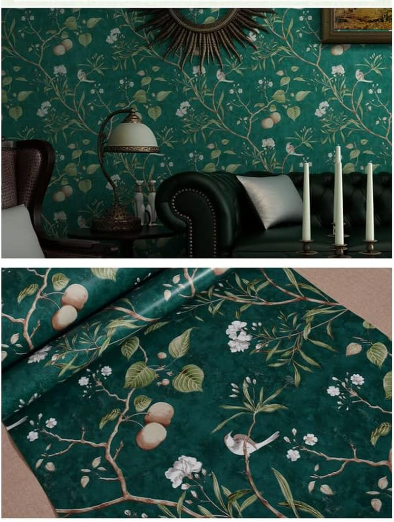 JLHOUSE AU99452 Peel and Stick Flower Tree Wallpaper Self Adhesive Removable Paper Wall Covering Shelf Drawer Liner Vinyl Roll 17.7" X 118" /Roll image number 3
