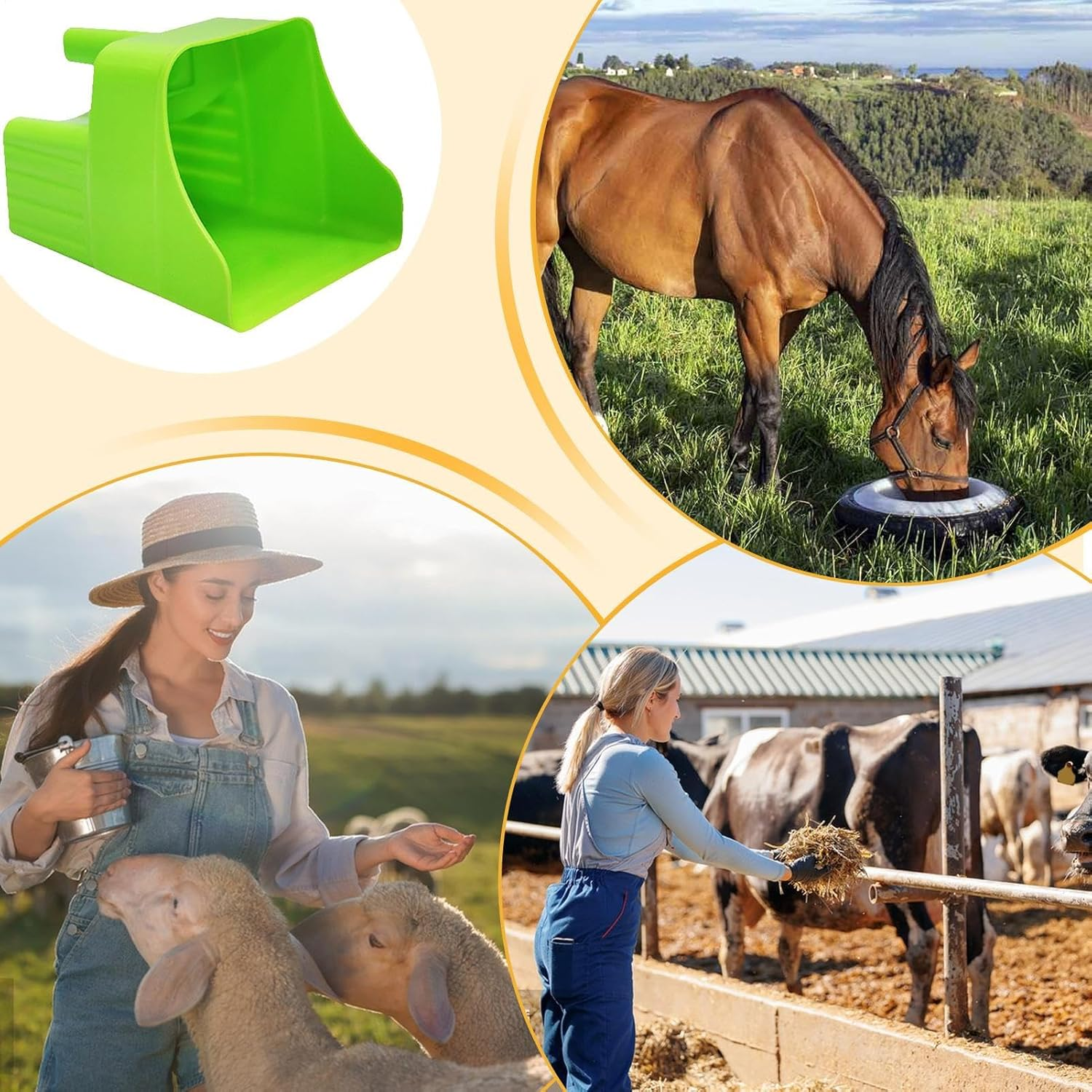 Chicken Feed Scoop | Coop Feeding Shovel - Ergonomic Feed Scoop for Farming Livestock Care Gardening Poultry Feeding Backyard Sheep Chicken Horse Cattle image number 2