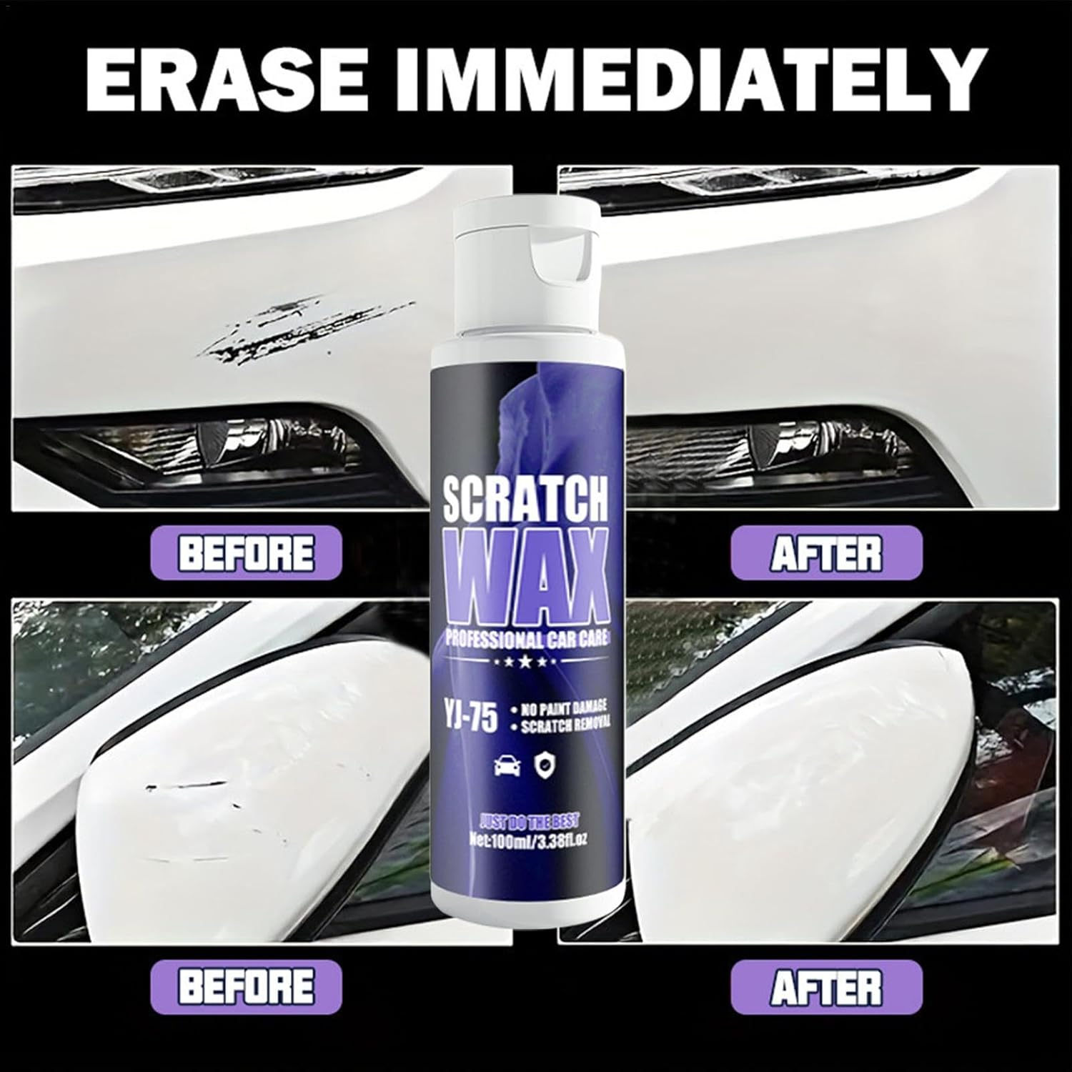 Car Paint Scratch Repair - Automotive Repair Remover 100Ml | Portable Polish Scratch Care, Long-Lasting Scratch Remover, Car Wax Repair Tools for SUV Sedans image number 3