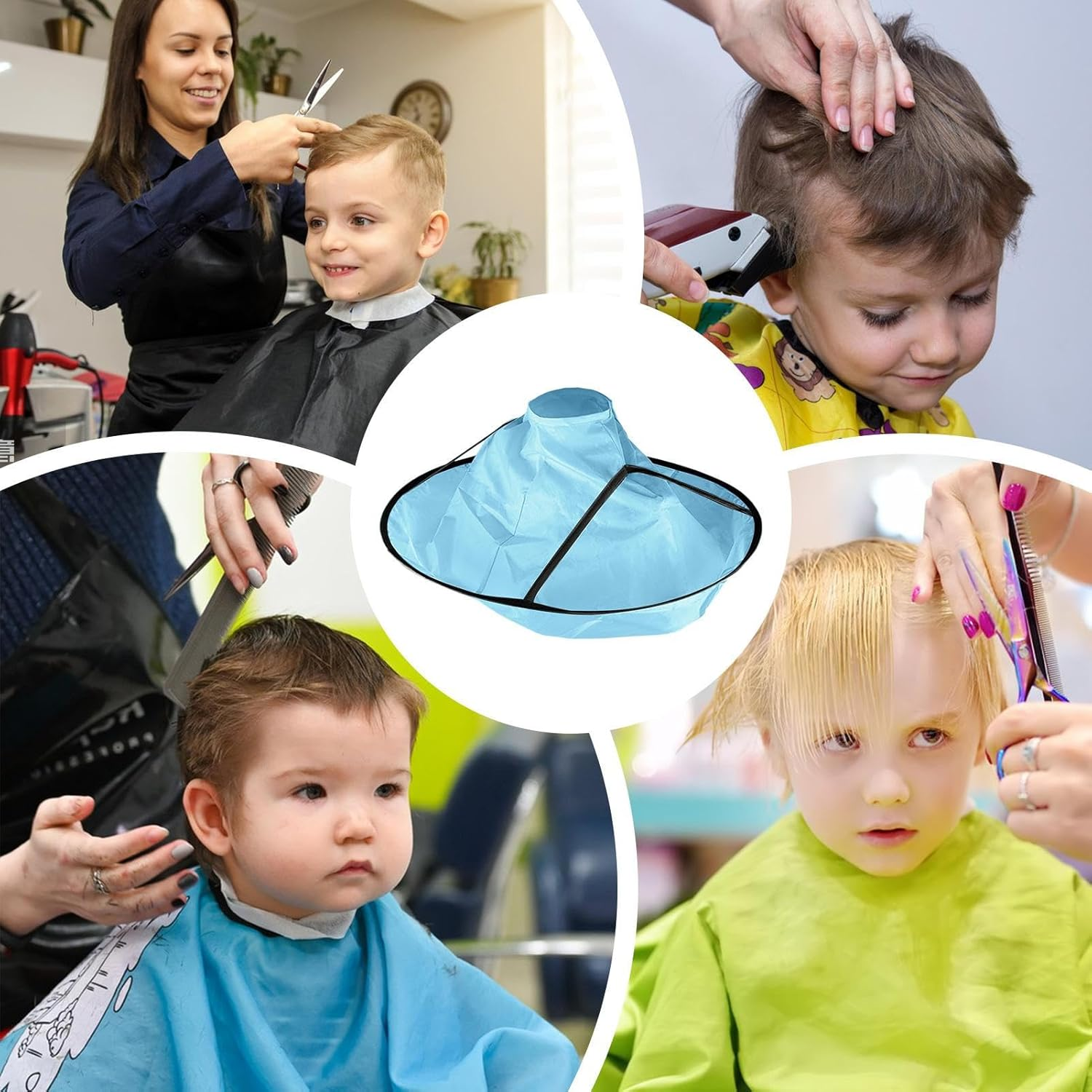 Shurzzesj Kid&rsquo;S Hair Cutting Cape | Adjustable Children'S Hairdressing Umbrella Capes,Foldable Design Haircut Cape Umbrella for Kids and Toddler image number 2