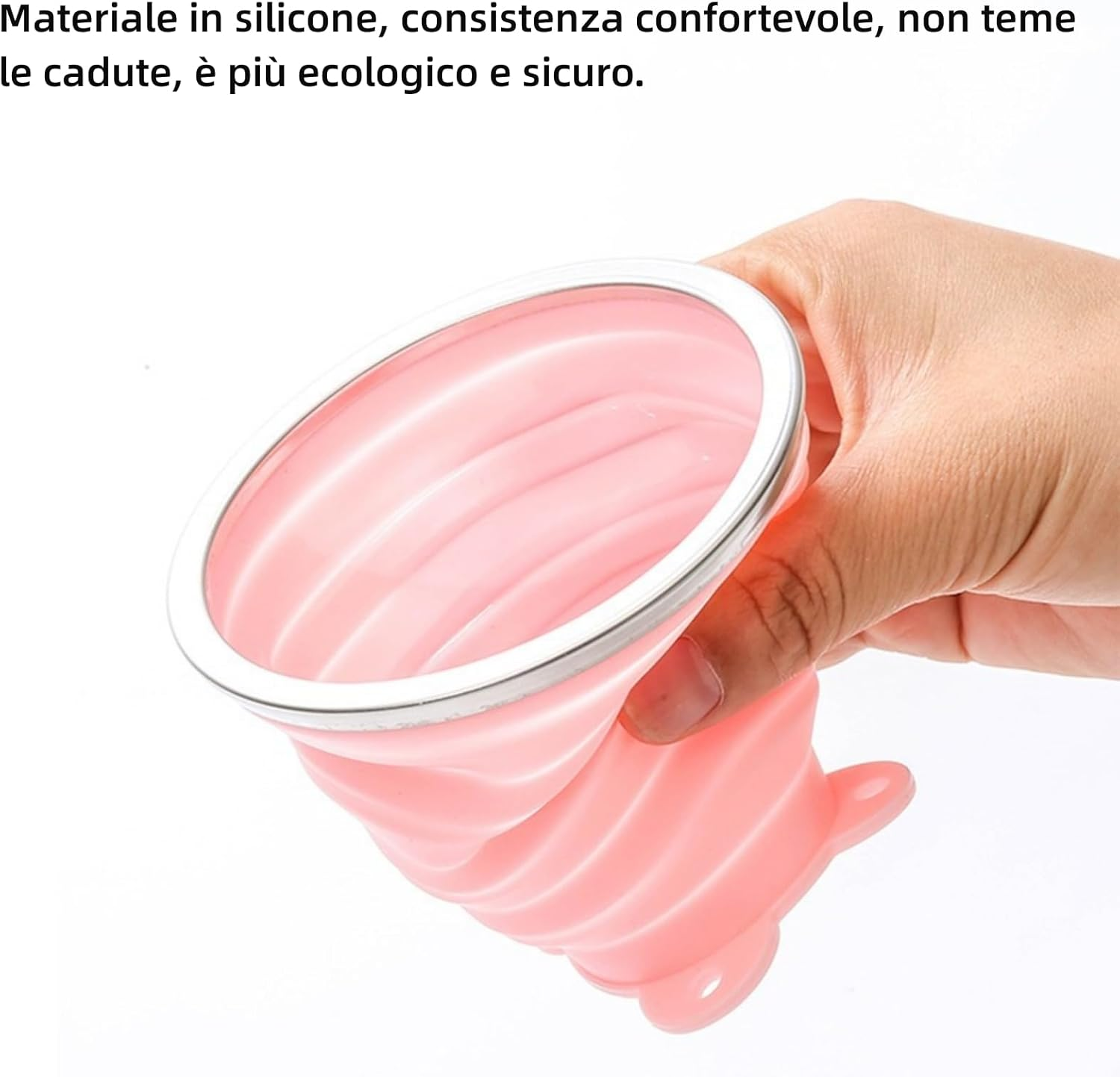 DAWOOWF 270Ml Collapsible Travel Mug with Plastic Lid Collapsible Cup BPA Free Silicone Reusable Travel Mug for Picnic, Camping, Hiking and Travel