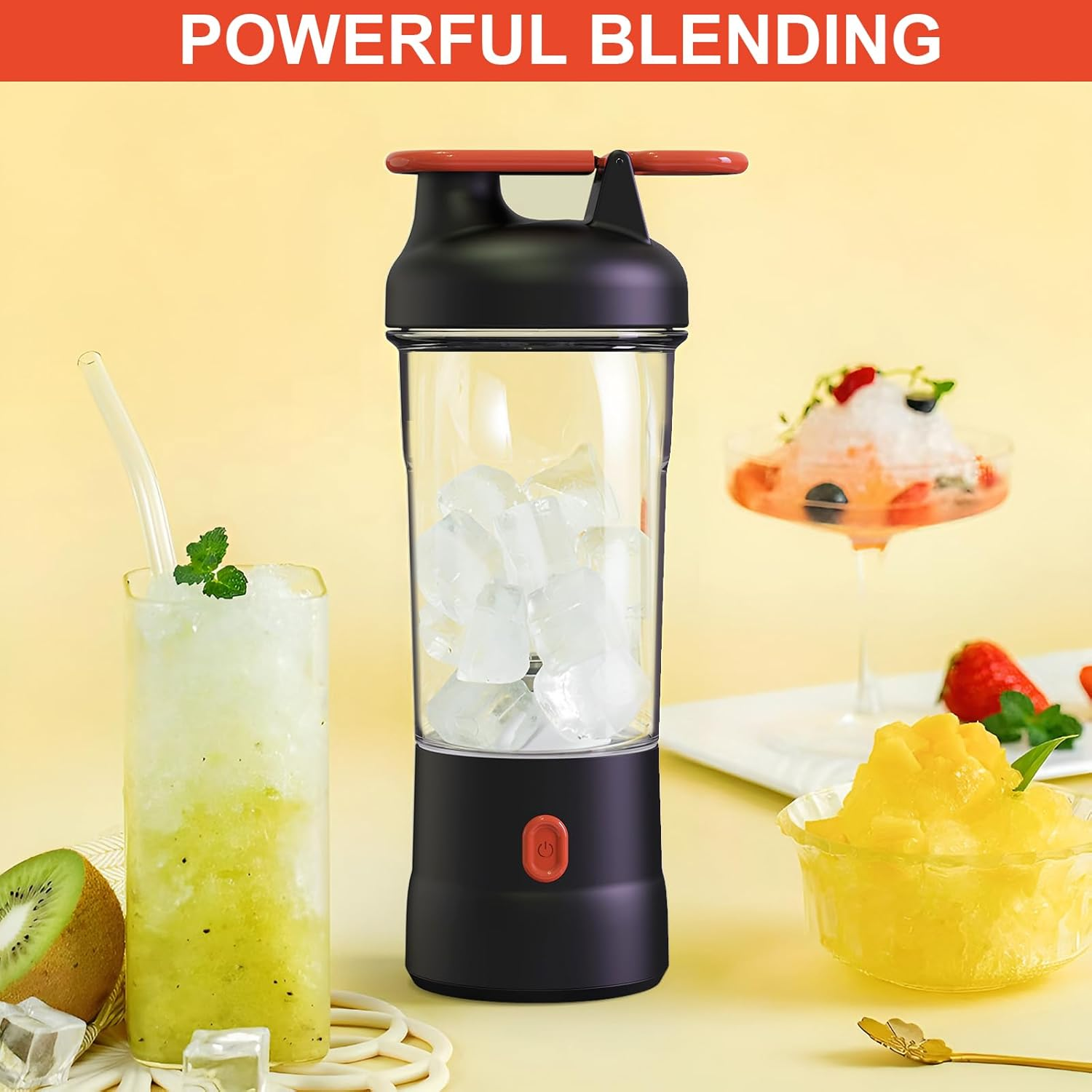 Portable Blender, 25Oz Portable Blender for Smoothies and Shakes with 6 Blades, USB C Rechargeable Mini Personal Size Blenders, Fruit Juice Mixer for Home/Office/Travel/Gym (Gray)