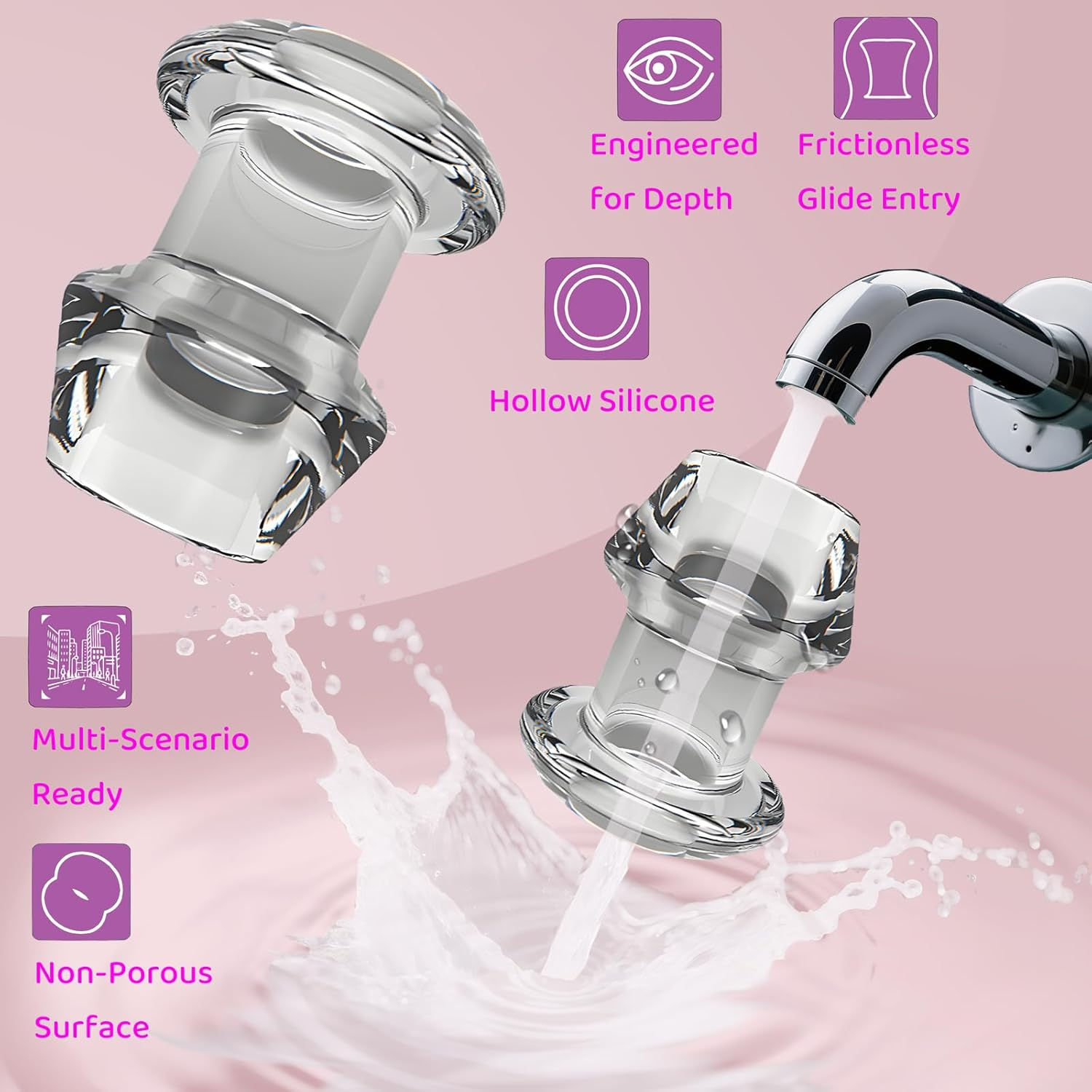 Hollow Anal Plug Anal Trainer Adult Sex Toy Butt Plug Anal Toy for Couple Sm Silicone Tpe Material Stimulator for Couple L image number 2