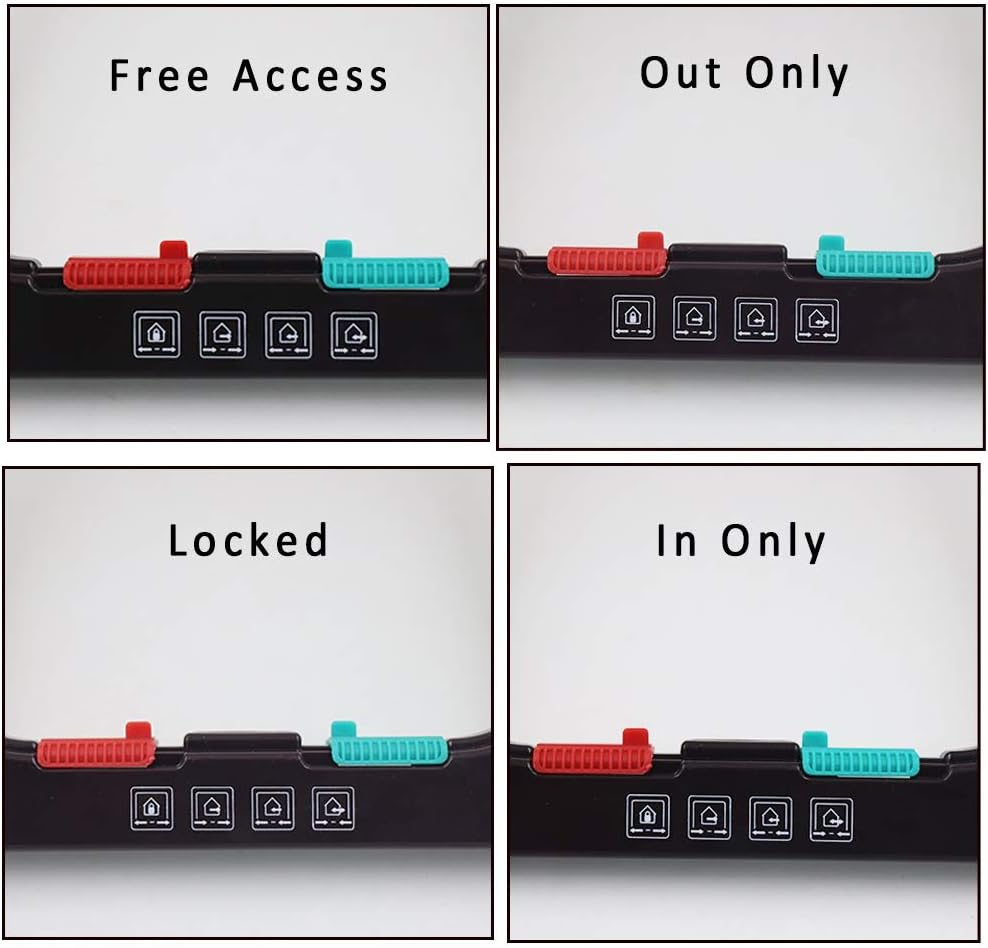 Dog Cat Flap Door with 4 Way Security Lock Flap Door for Dog Cats Kitten ABS Plastic Small Pet Gate Door Kit Cat Dogs Flap Doors (Brown)