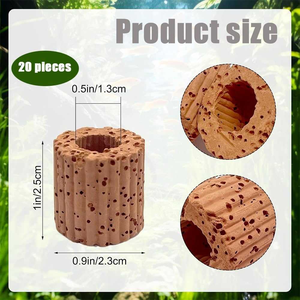 20Pcs Aquatic Water Plant Fixed Rings, Fish Tank Pottery Holder Plant Ring, Water Plants Cultivation Fixed Ring Ceramic Plant Pot,Landscape Ceramic Pottery Gravity Ring for Fish Tank Accessories image number 3