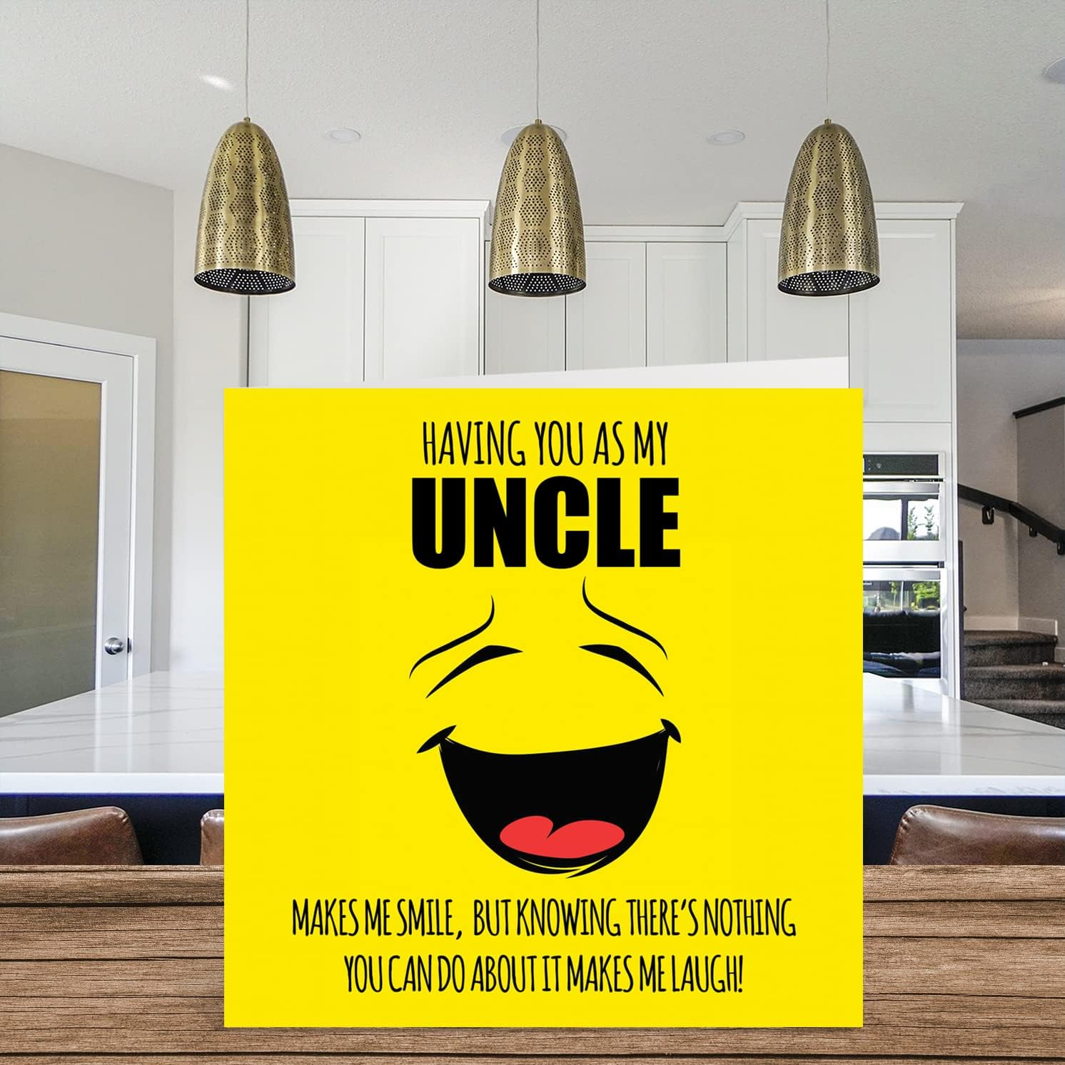Funny Birthday Cards for Uncle - Make Me Smile - Joke Happy Birthday Card for Uncle from Niece Nephew, Uncle Banter Birthday Gifts, 145Mm X 145Mm Birthday Greeting Cards for Uncle - Cousin image number 6