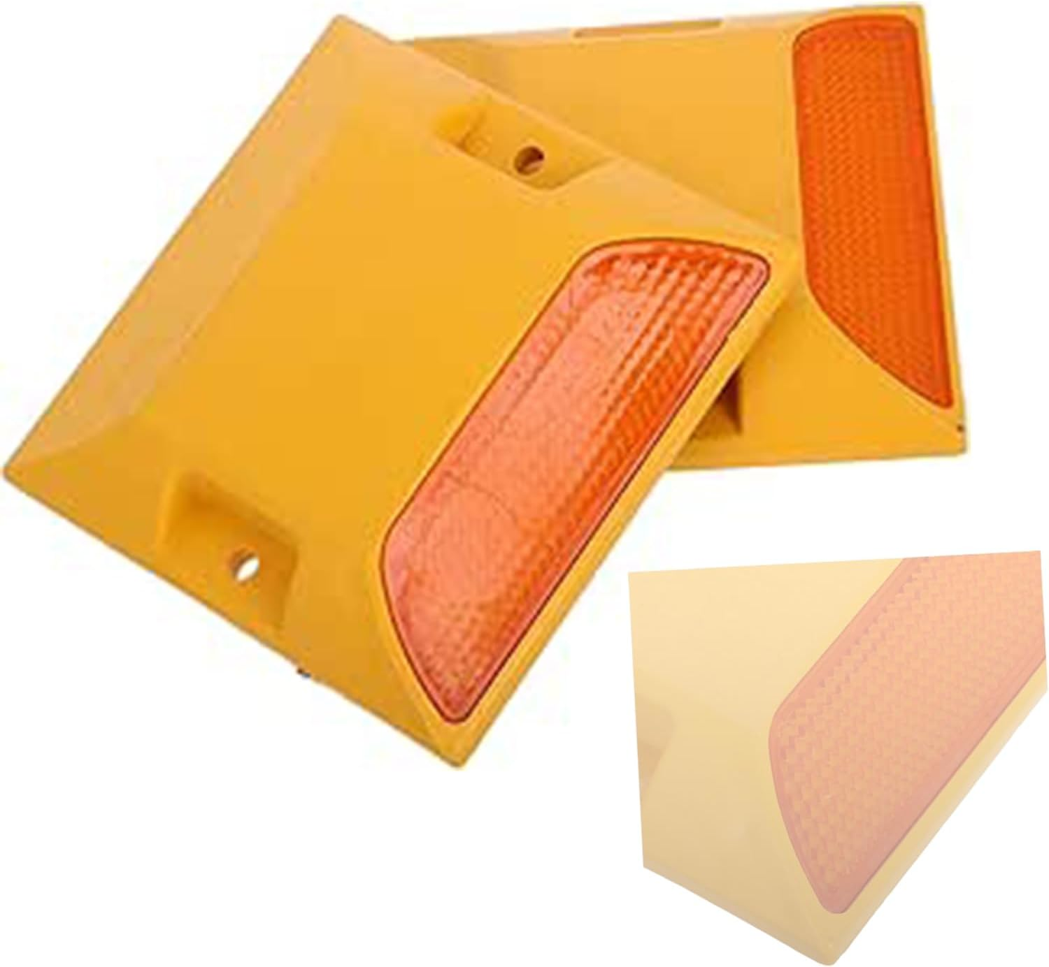 2Pcs Reflective Traffic Markers,Roadway Markings and Pavement Studs for Sidewalks, Pedestrian Crossings, and Street Safety image number 1